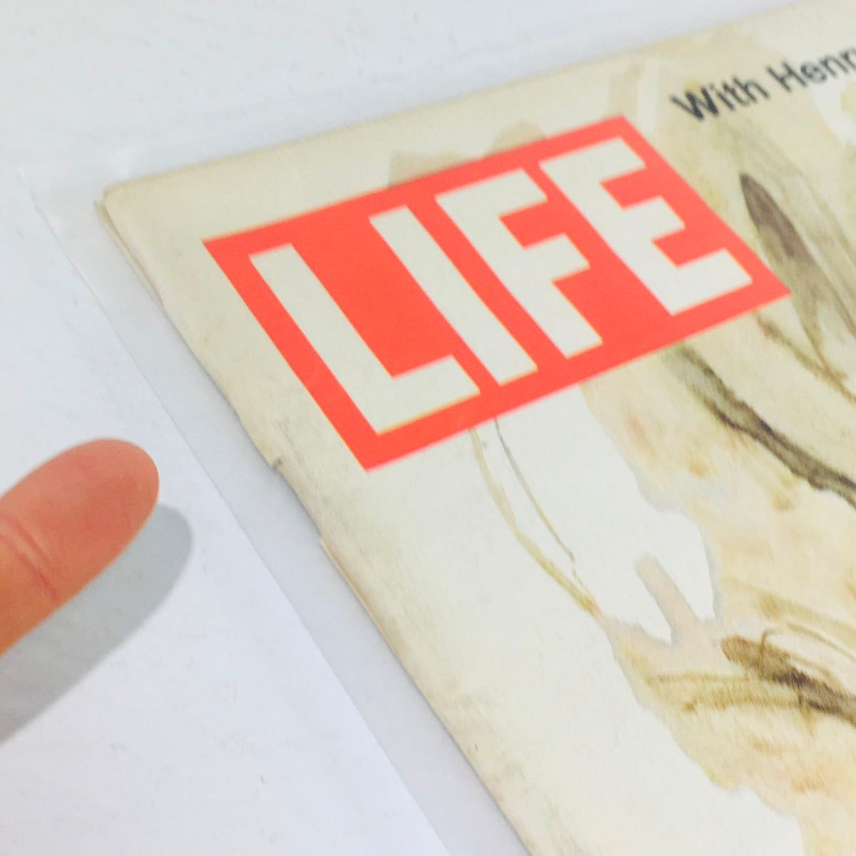 Detail view of the VTG Life Magazine cover from December 1, 1972, highlighting the prominent 'LIFE' logo and artistic elements surrounding the image of Harry Truman.