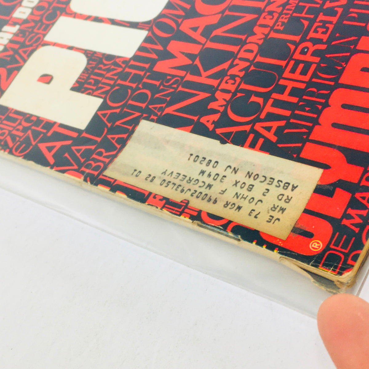 Close-up of the edge of the VTG Life Magazine: December 29, 1972, showing the condition and details including an address label, emphasizing its vintage charm.