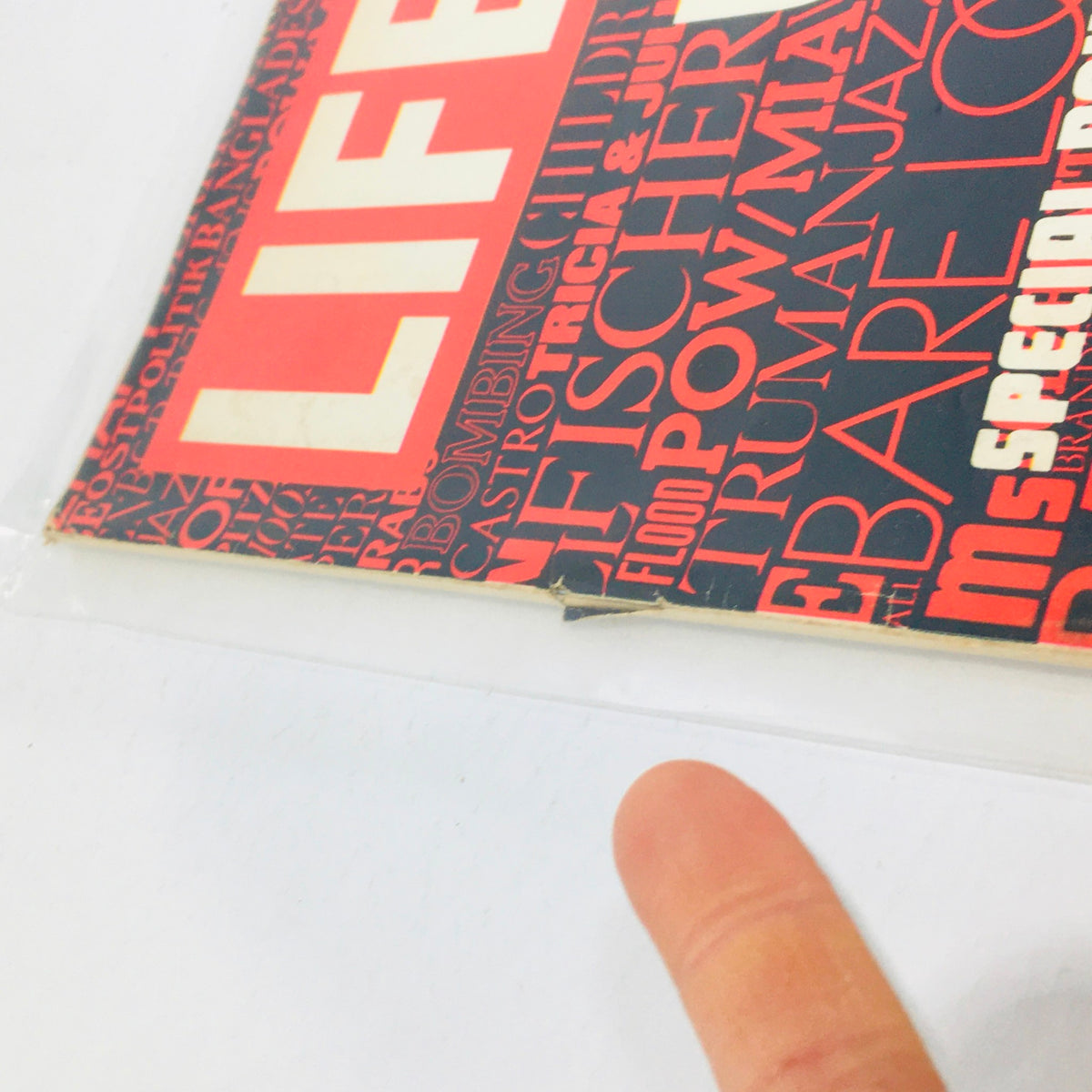 Side view of the VTG Life Magazine: December 29, 1972, highlighting the classic design and slightly worn edges, portraying its historical significance.