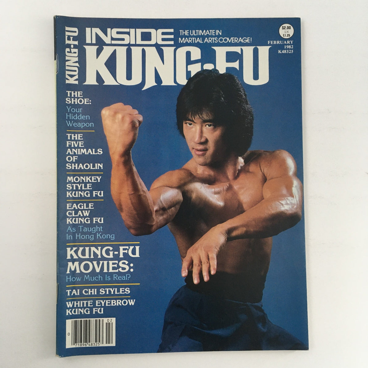 Cover of Inside Kung-Fu Magazine February 1983 Vol 10 #2 featuring martial artist Conan Lee showcasing martial arts pose with engaging headlines about Kung Fu techniques and movies.