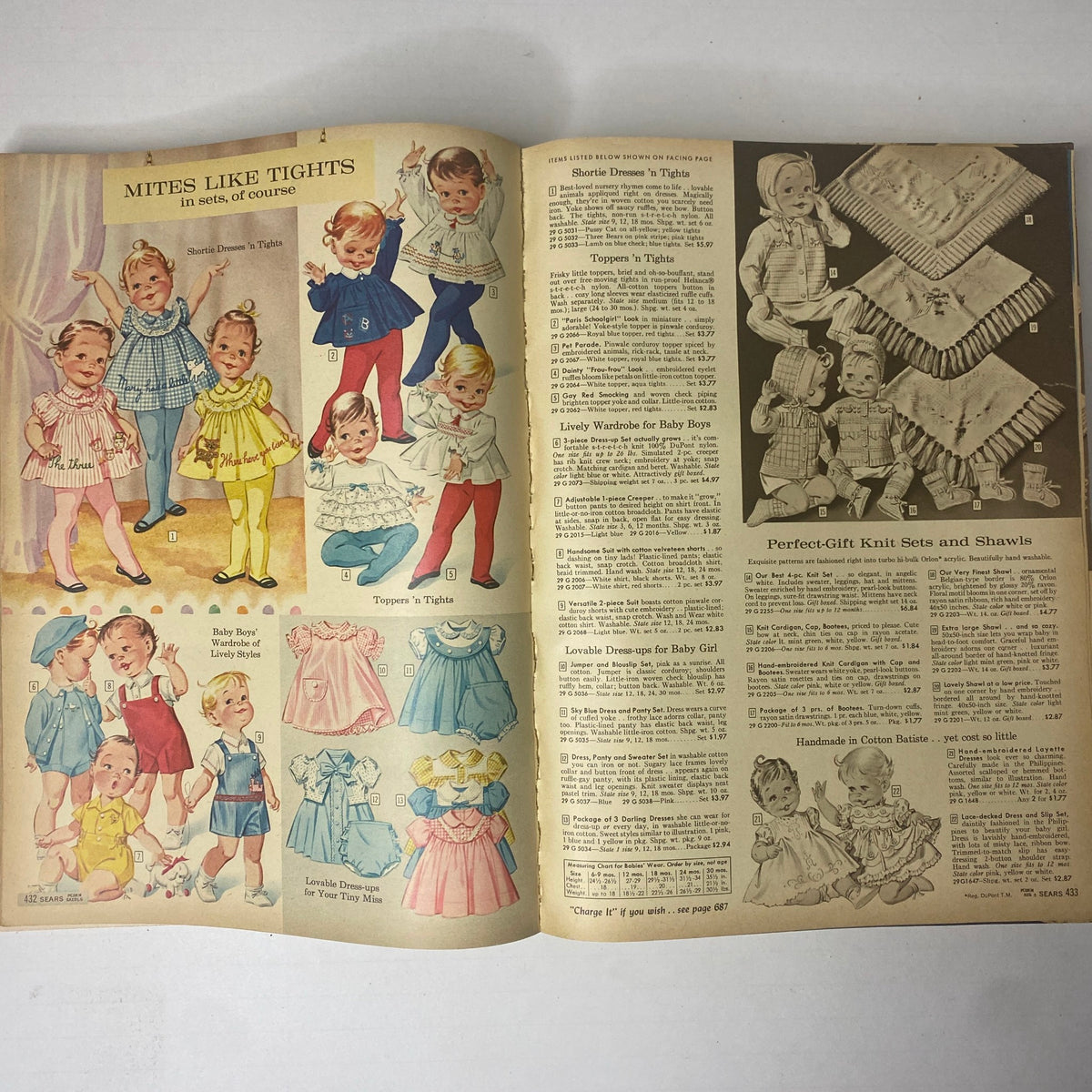 1961 Sears Fall and Winter Catalog featuring toddler outfits, including shortie dresses and knit sets, highlighting classic children's fashion trends of the early 1960s.