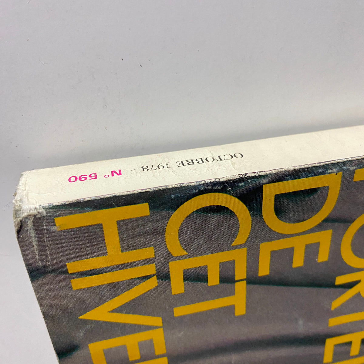 Spine view of Vogue Paris Magazine, October 1978, showing the magazine's issue number and date. The spine is slightly worn, emphasizing its vintage nature.