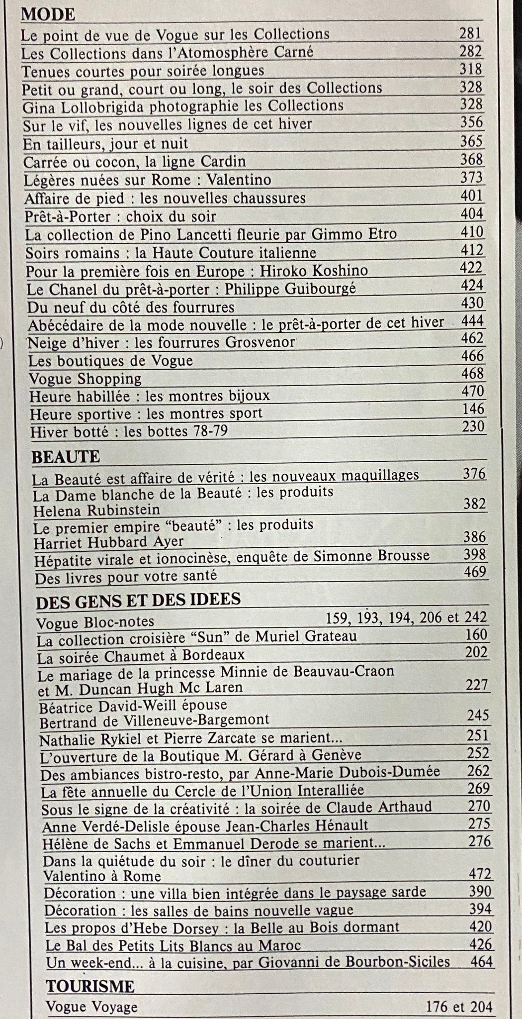 Vogue Paris Magazine September 1978 Bitten Knudsen Cover No Label