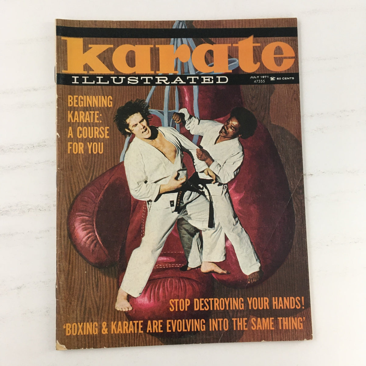 Karate Illustrated Magazine July 1971 cover featuring a one-time boxer George Byrd, showcasing martial arts techniques with two practitioners in action.