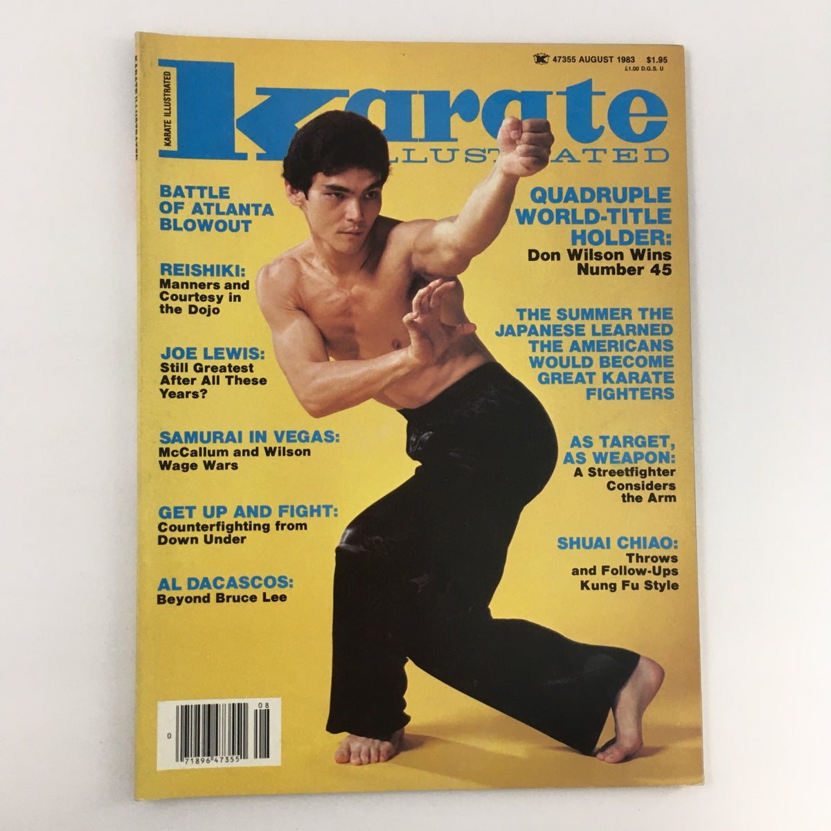 Karate Illustrated Magazine August 1983 Vol 14 #8 cover featuring martial artist Don Wilson, highlighting his accomplishments and insights in karate.