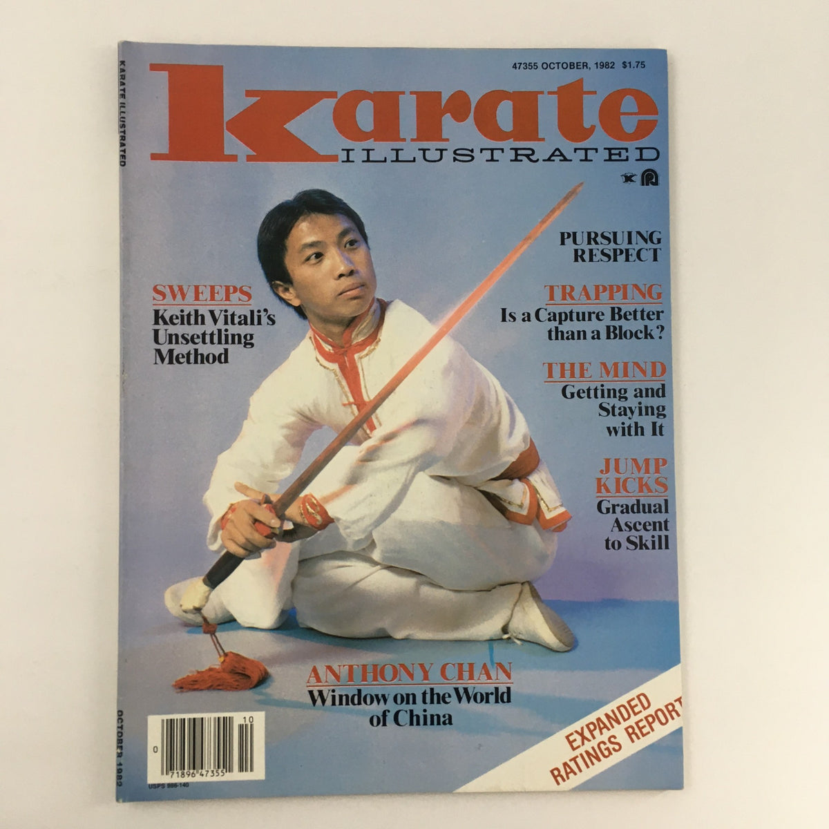 Cover of Karate Illustrated Magazine October 1982 Vol 13 #10 featuring Anthony Chan, spotlighting martial arts content and techniques.