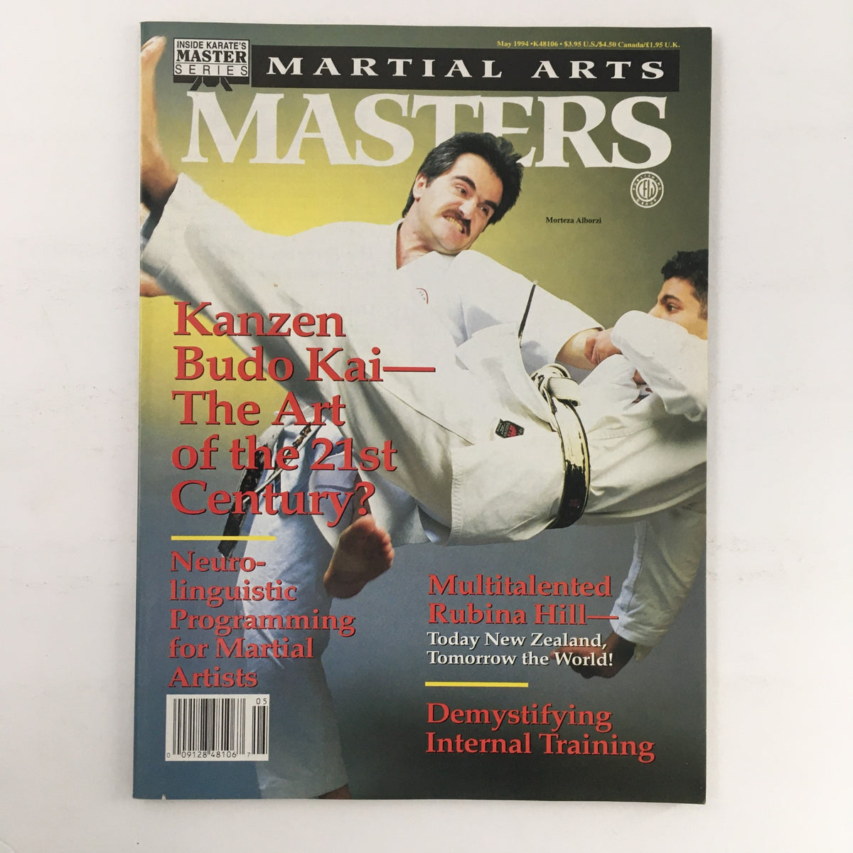 Cover of Martial Arts Masters Magazine May 1994 Vol 2 #9 featuring Morteza Alborzi, showcasing martial arts themes like Kanzen Budo Kai and internal training.