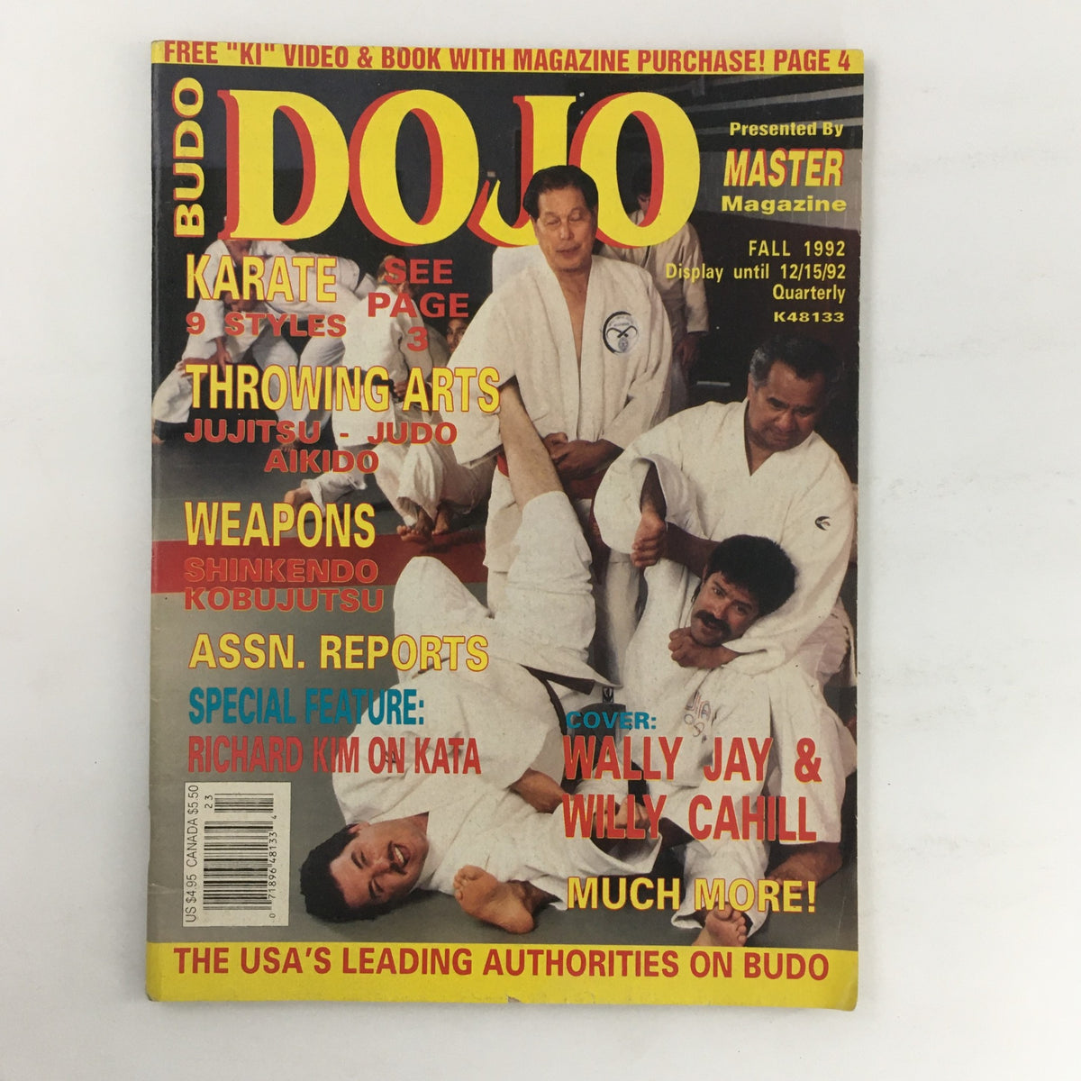 Cover of Dojo Magazine Fall 1992 featuring Professor Wally Jay and Sensei Willy Cahill, showcasing martial arts techniques and culture.