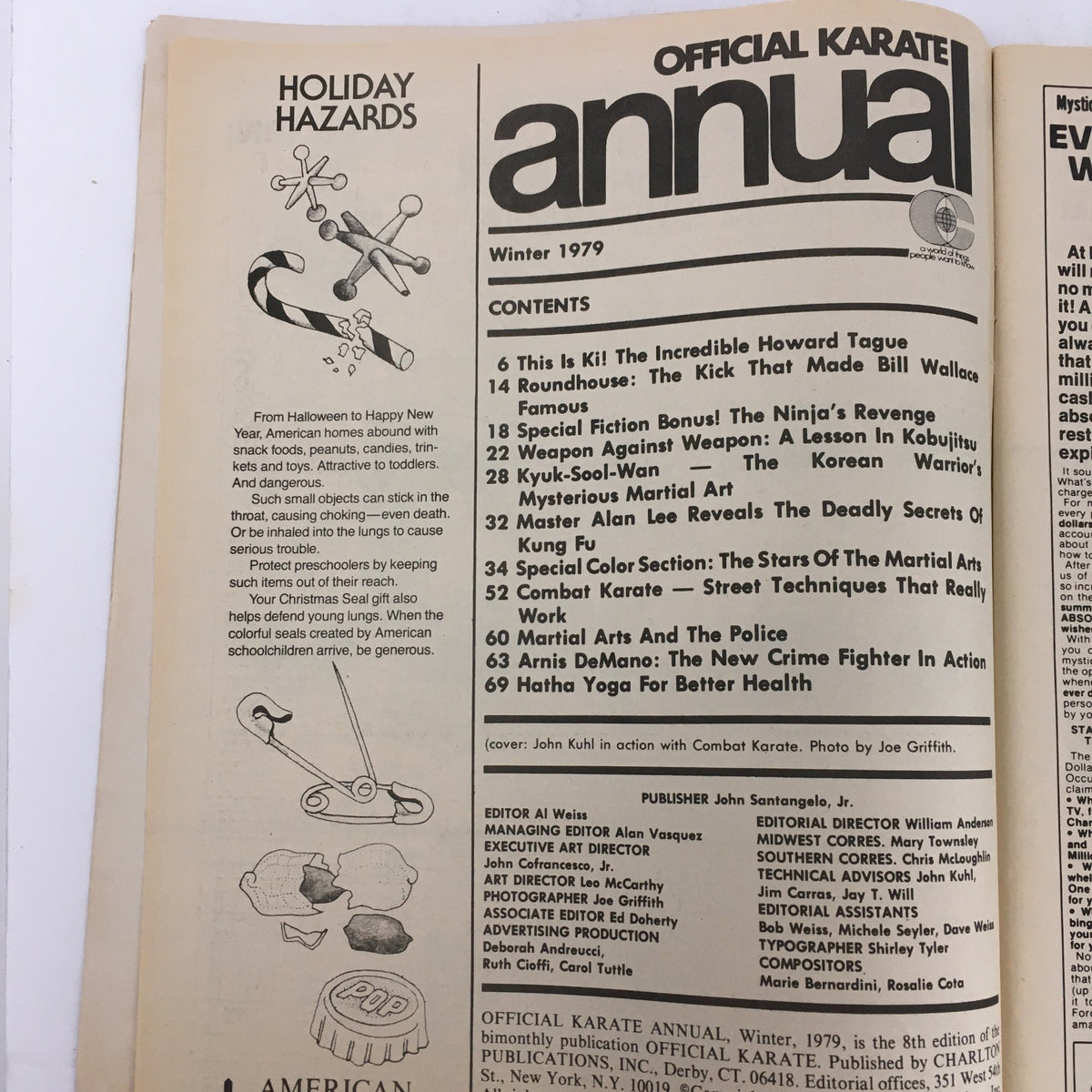 Official Karate Annual Magazine Winter 1979 John Kuhl Action Combat Karate