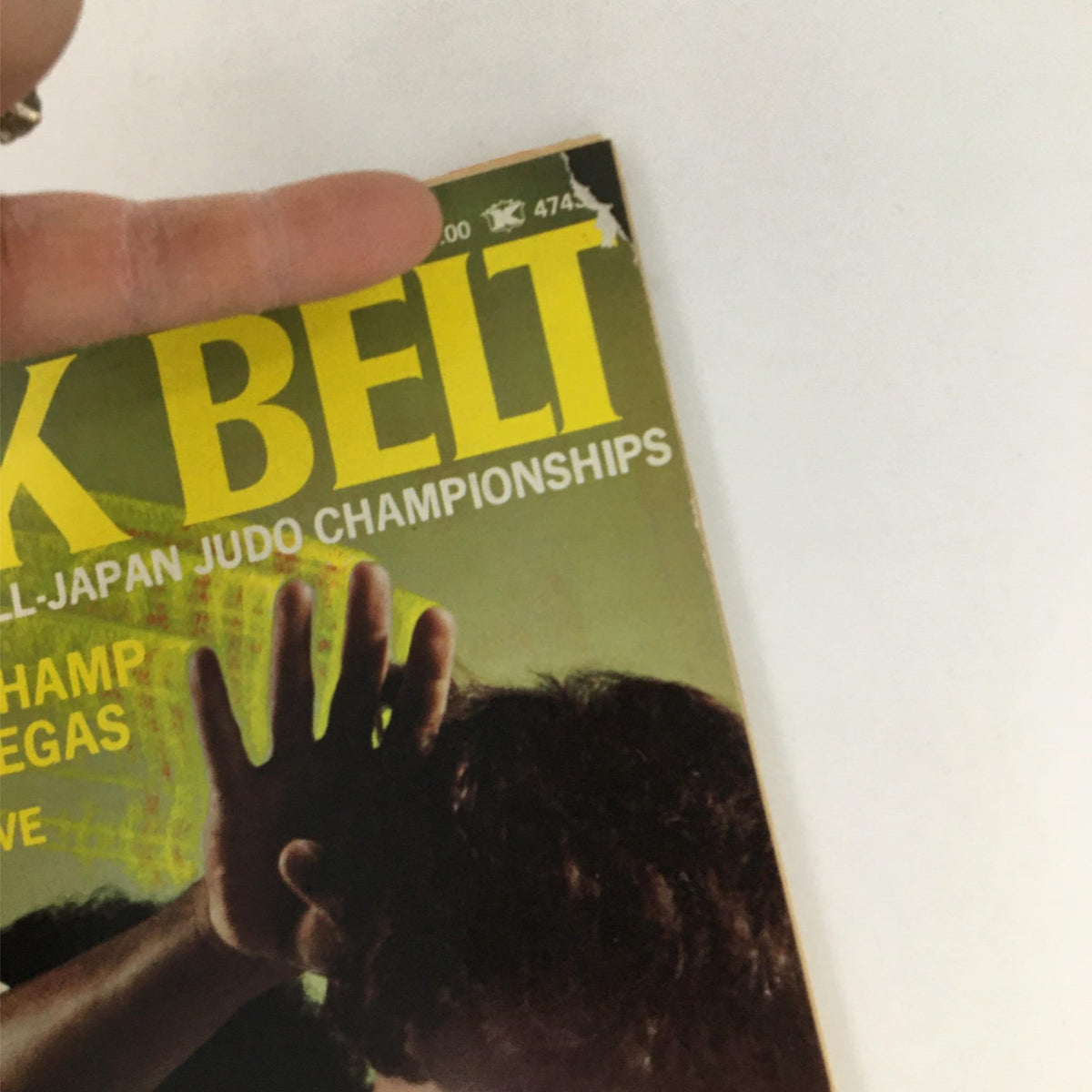 Close-up of the cover of Black Belt Magazine October 1977, showcasing the title and a martial arts action shot.