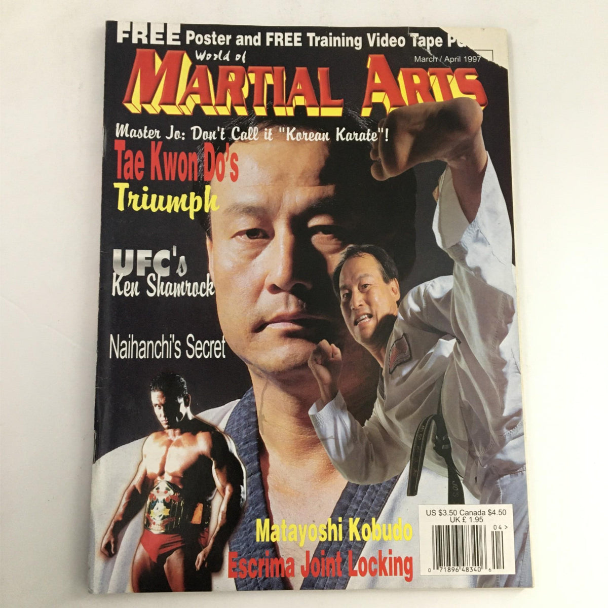 Cover of Martial Arts Magazine March/April 1997 featuring Si Young Jo and highlighting Naihanchi Kata alongside articles about Ken Shamrock and Tae Kwon Do.