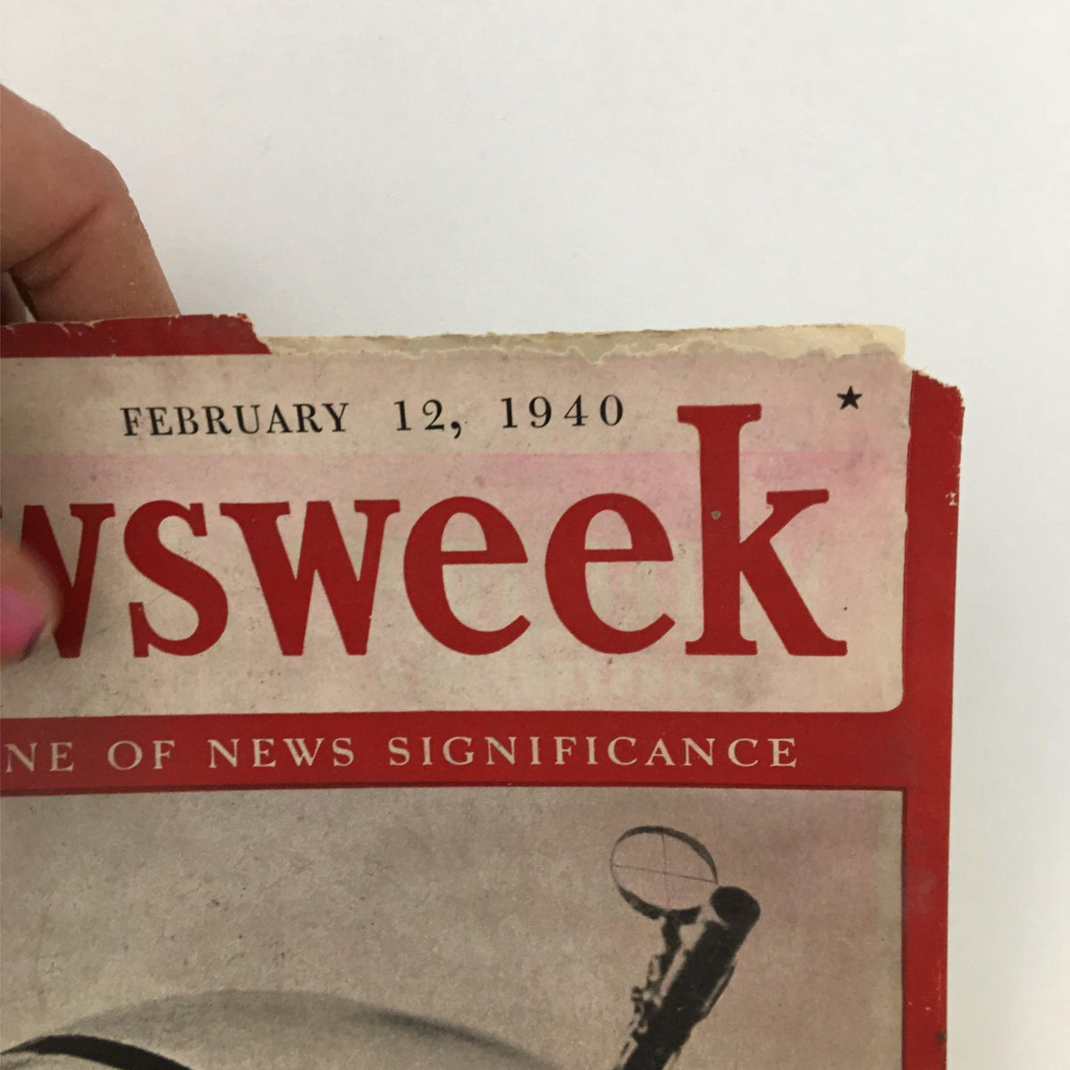 Top portion of Newsweek Magazine from February 12, 1940, showing the title and date prominently.