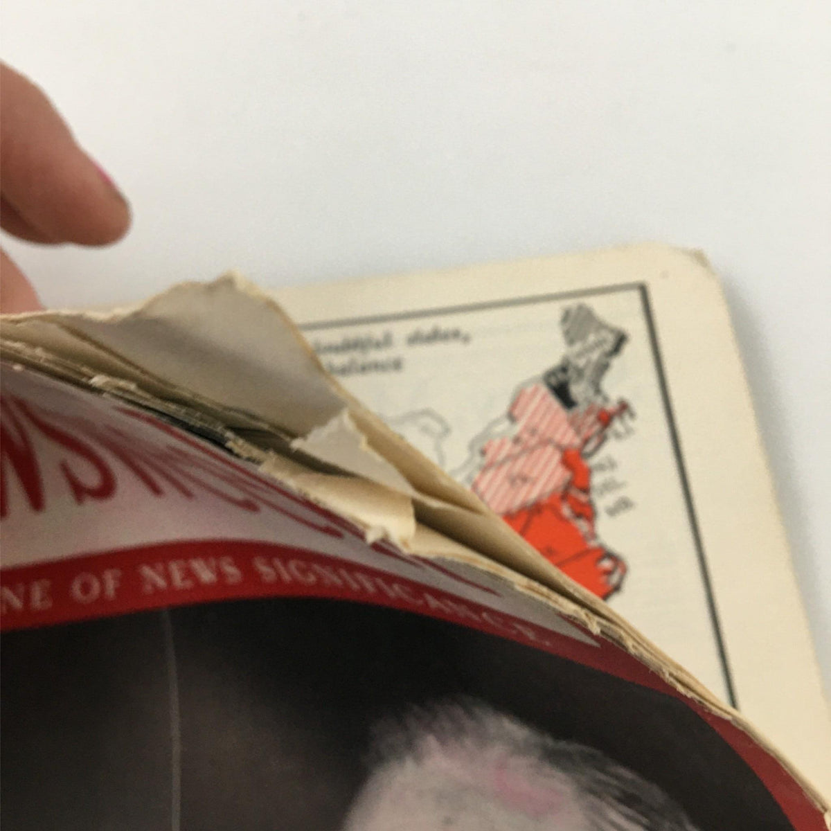 Top view of the Newsweek Magazine from November 4, 1940 highlighting age-related wear, showcasing its collectible nature from a pivotal era in American history.