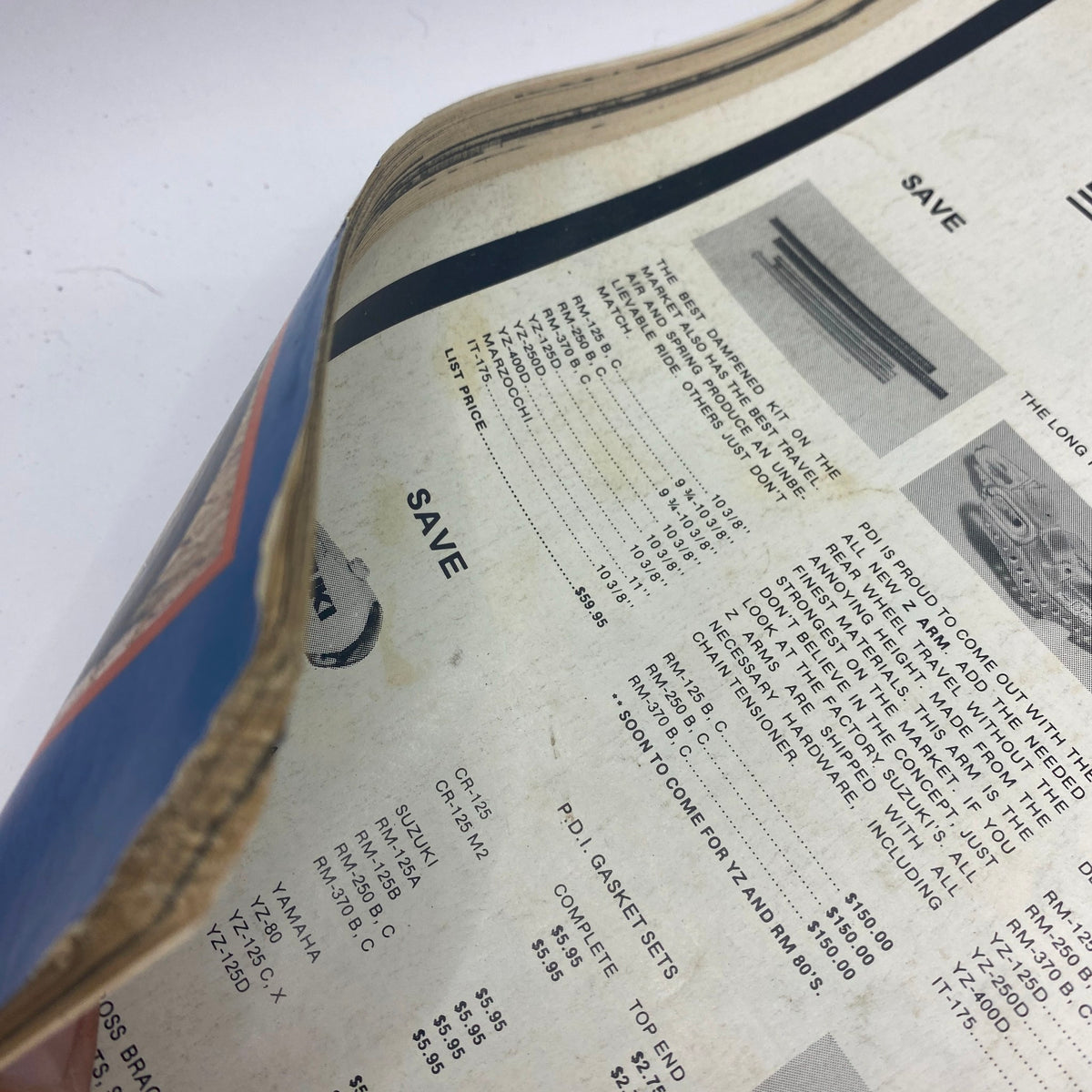 Motor Cycle World Magazine January 1978 Silver Jubilee Tiger 750 GD Interior highlighting the detailed technical specifications and pricing of motorcycle parts from the magazine's pages.