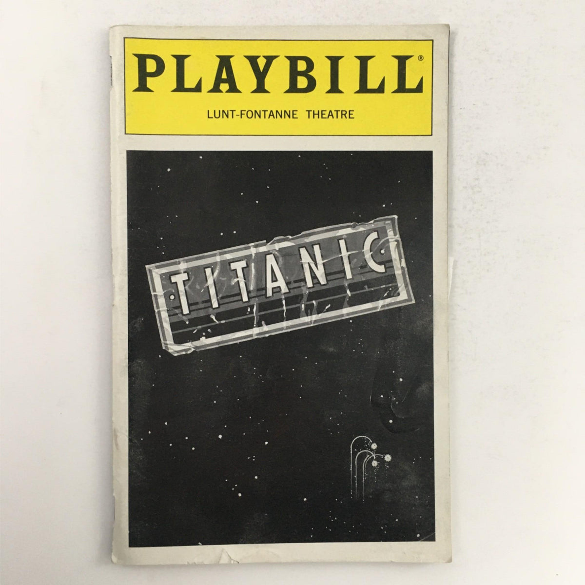 1998 Playbill Titanic featuring the title on the front cover, presented at Lunt-Fontanne Theatre.