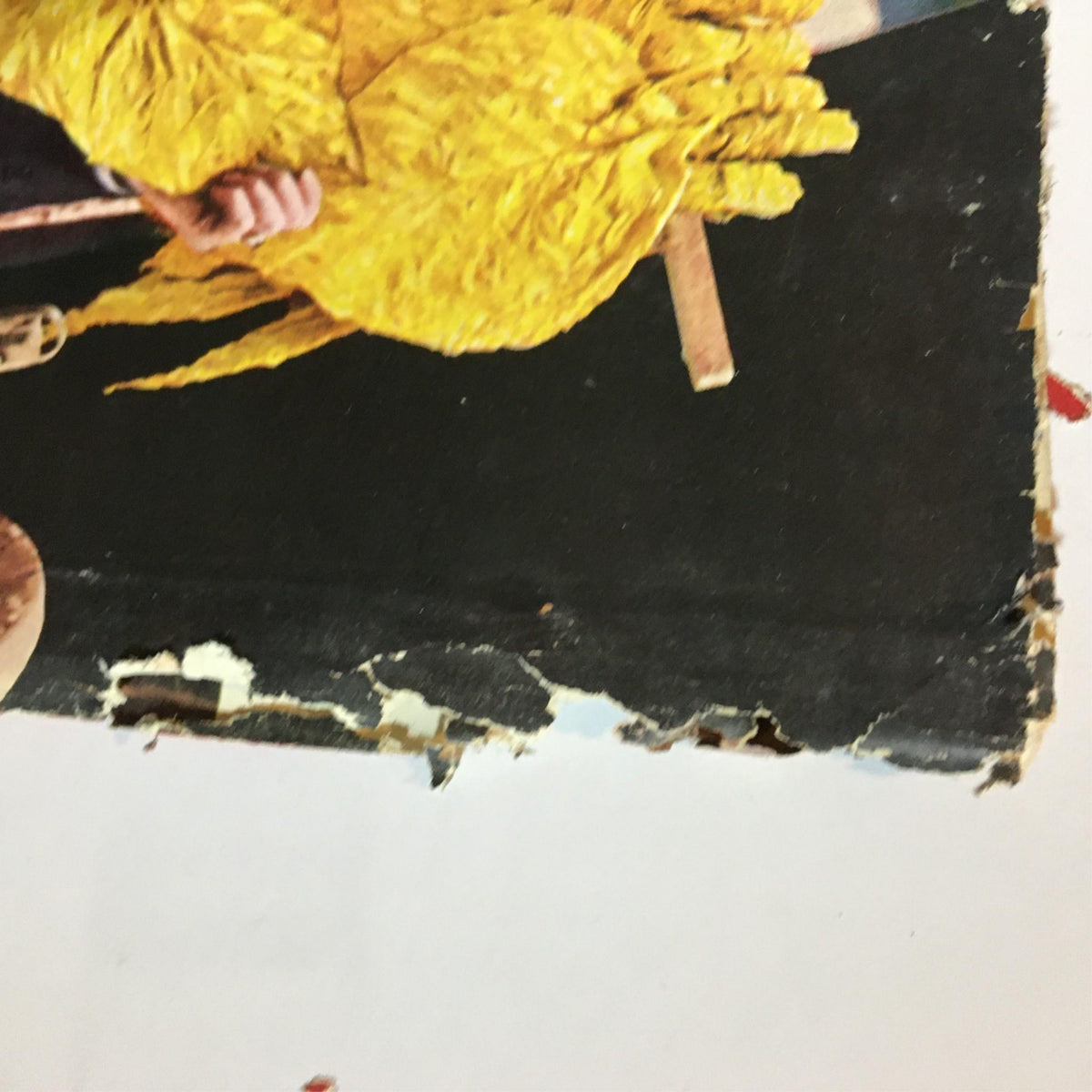 Close-up view of a damaged vintage Newsweek Magazine cover from October 7, 1940, titled 'Power in the Skies: New Wings for America'. Showcasing wear with visible tears and texture.