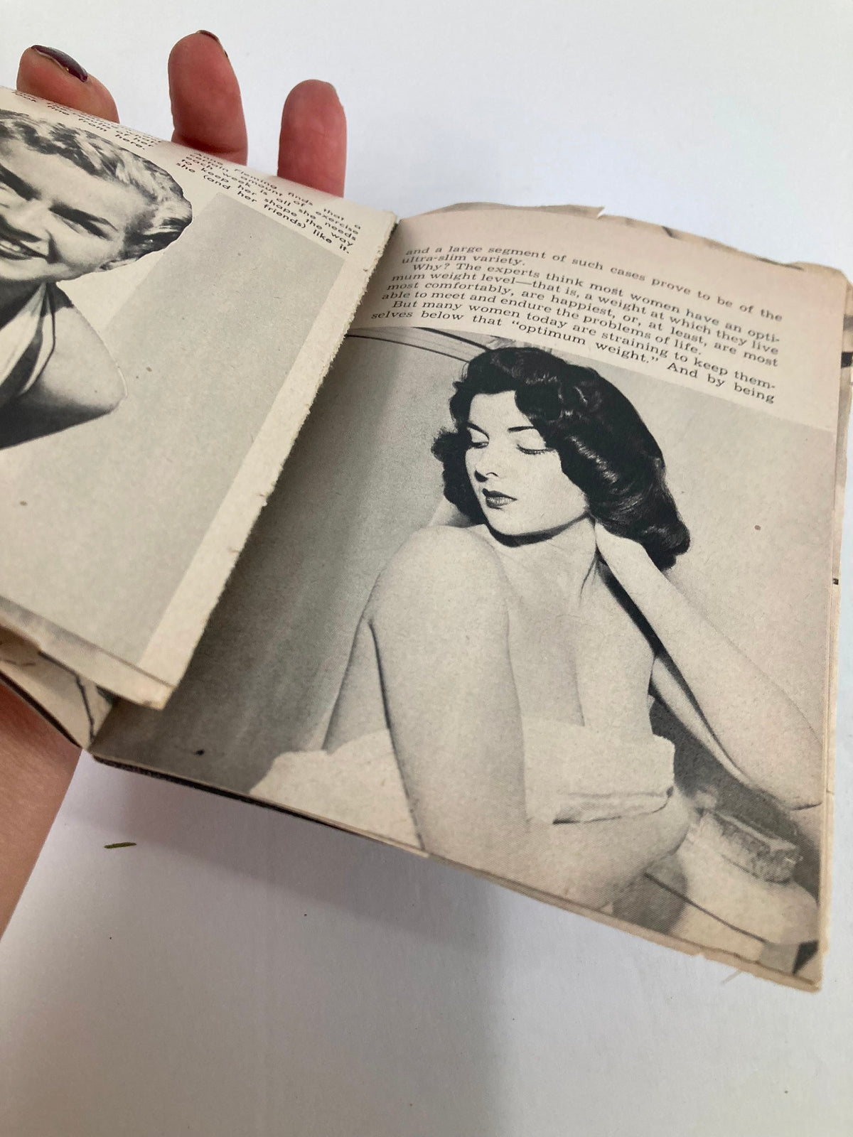 Inside view of VTG The Male Point of View Magazine December 1956 featuring vintage photography and articles, showcasing Pat Gardner.