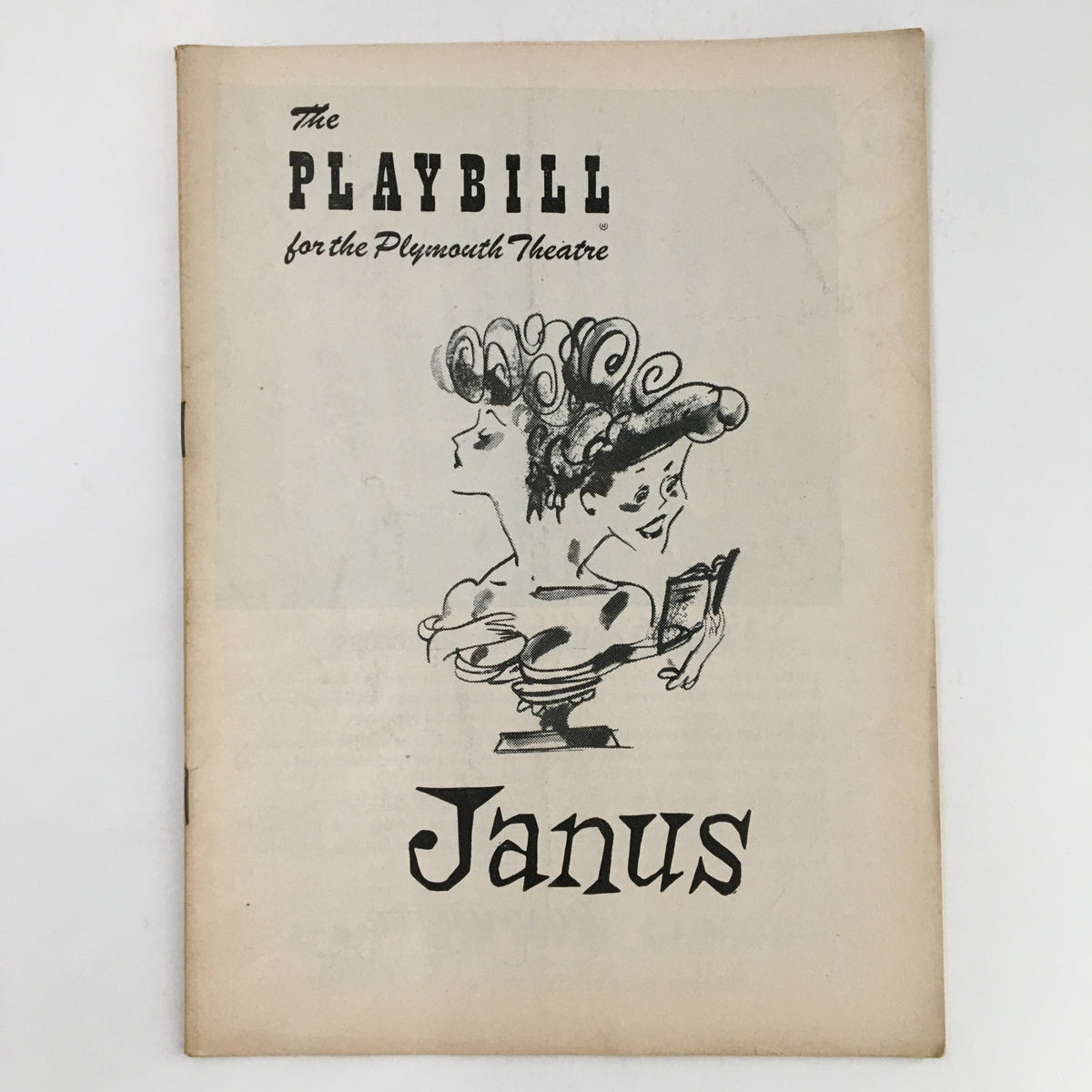 1956 Playbill featuring the title 'Janus' with a decorative illustration for The Plymouth Theatre.