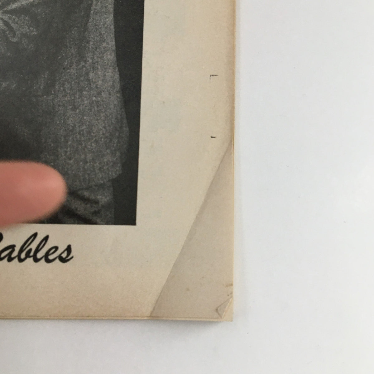 Close-up view of the 1956 Playbill for The Music Box, highlighting the artwork and title of Separate Tables by Terence Rattigan.