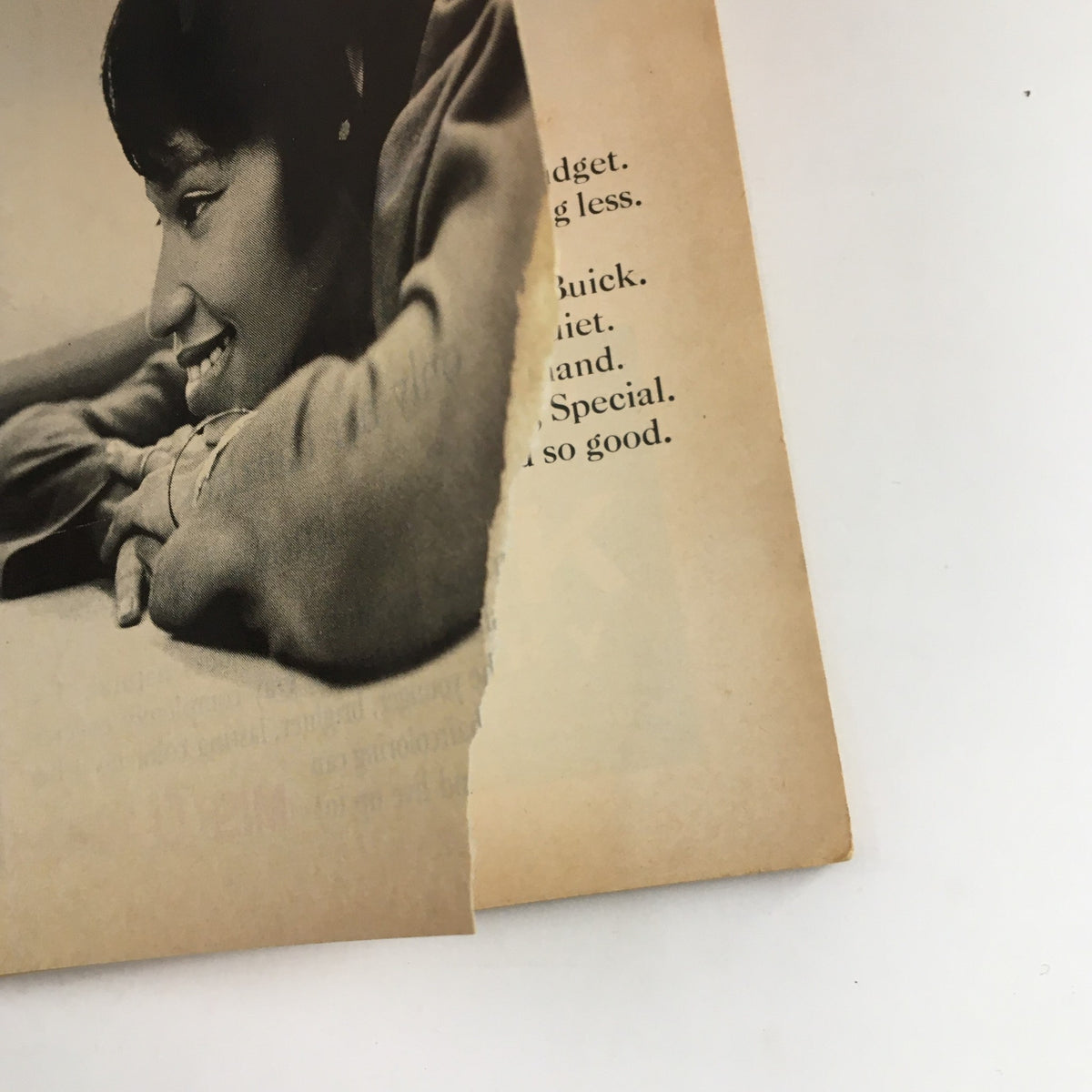 Detail of the 1964 Playbill Anta Theatre for The Owl and The Pussycat, showing a torn page and aging characteristics.