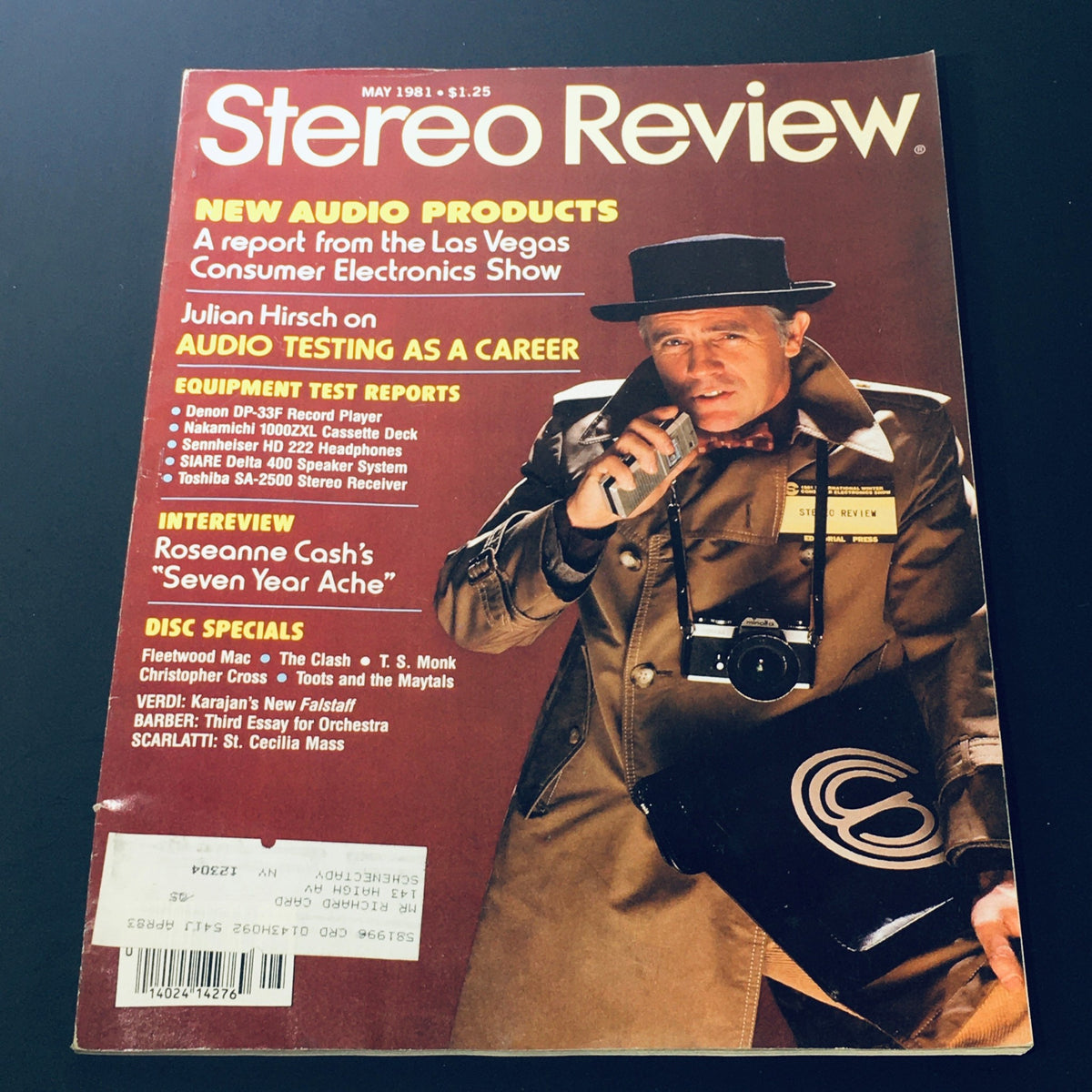 Cover of Vintage Stereo Review Magazine May 1981 featuring articles on music and audio products, disc specials including Fleetwood Mac and The Clash.