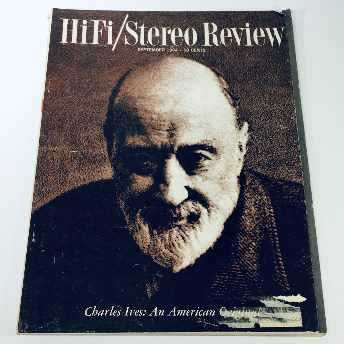 Cover of VTG HiFi Stereo Review Magazine from September 1964 featuring Charles Ives, an American original, with a close-up portrait and title prominently displayed.