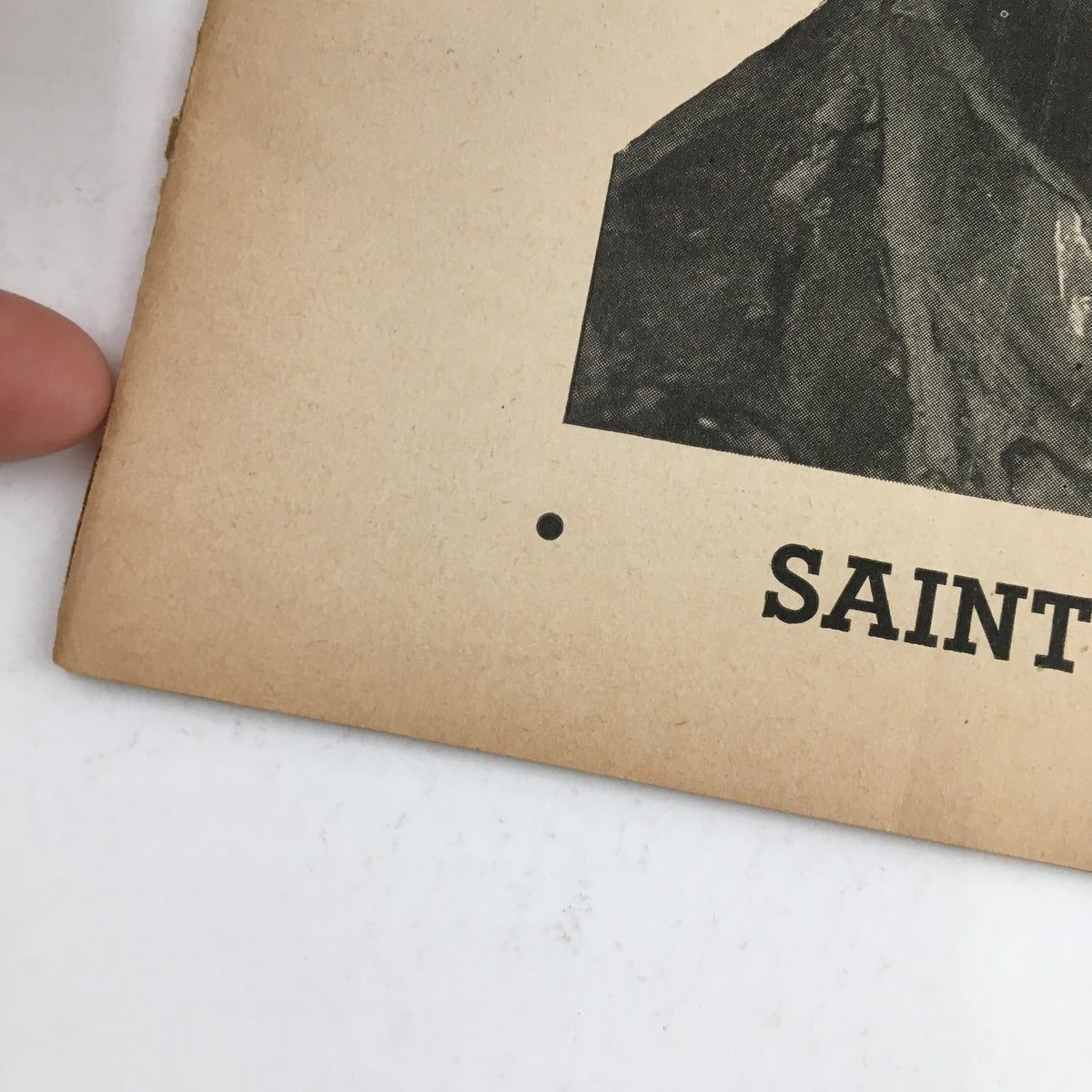 Close-up of the 1951 Playbill for The Cort Theatre highlighting the title 'Saint Joan' and details of its vintage design.