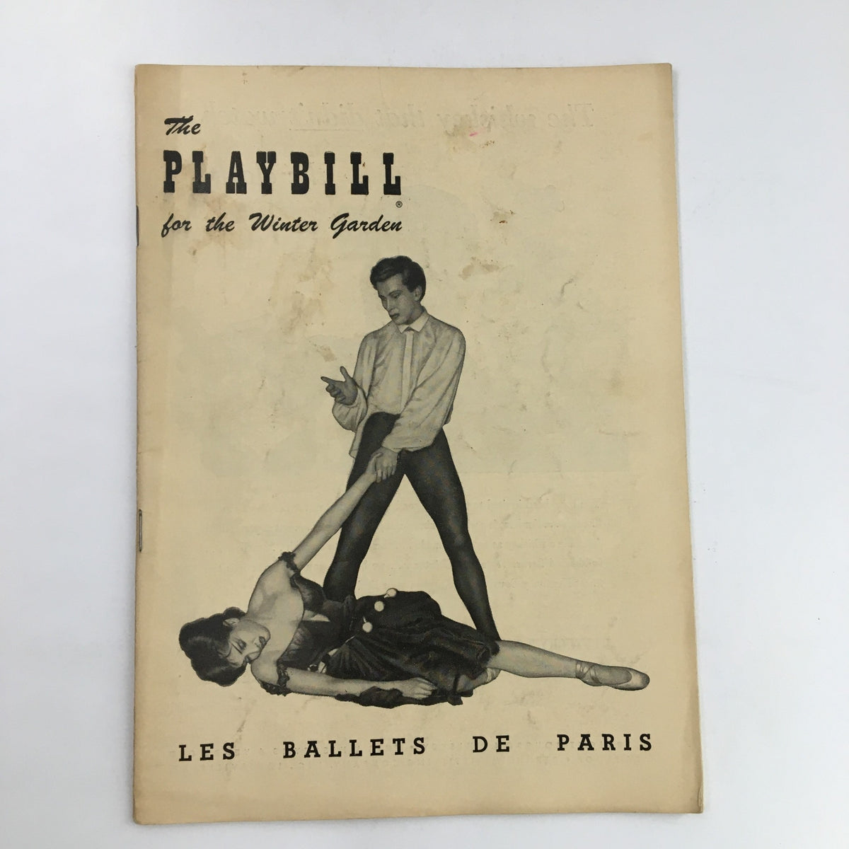 1949 Playbill for Winter Garden featuring a performance of Roland Petit's Les Ballets De Paris in Carmen, showcasing a dancer in a black costume on the cover.