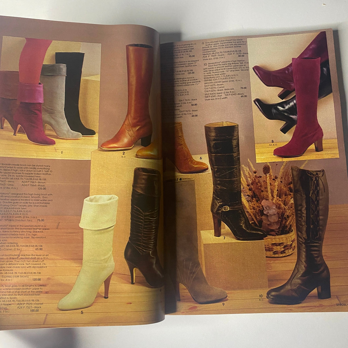 1980 Spiegel Fall and Winter Catalog presenting a collection of stylish knee-high boots in various colors and designs, perfect for winter footwear options.
