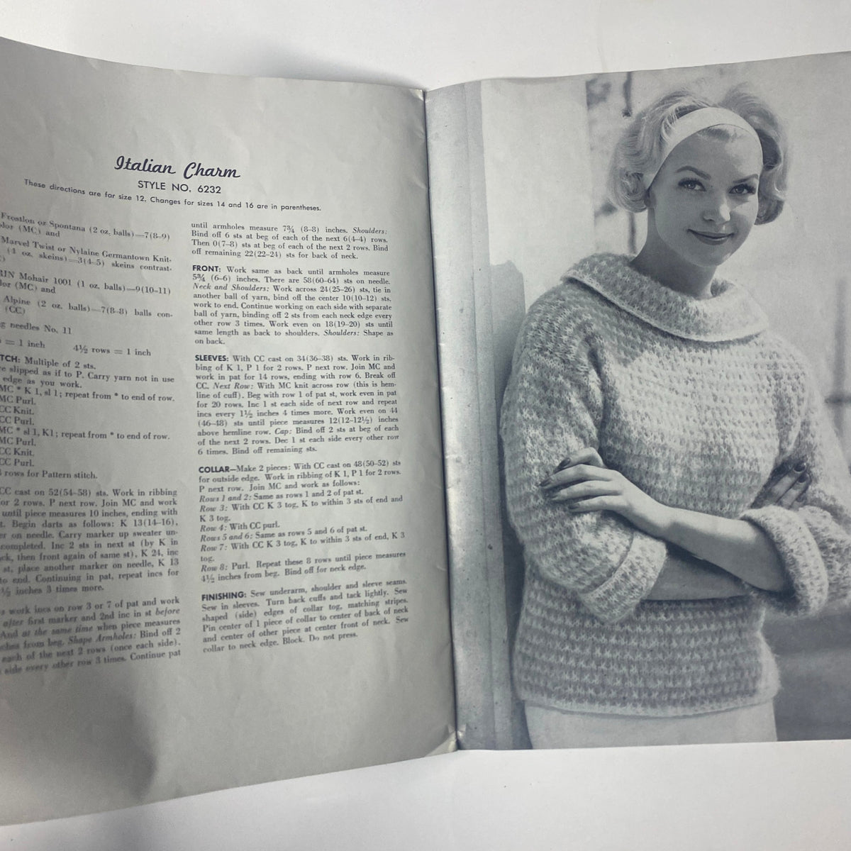 1962 Spinerin Bulky Fashionables Catalog featuring a woman wearing a cozy knit sweater with a chic design, illustrating the knitting patterns and styles of the 1960s.