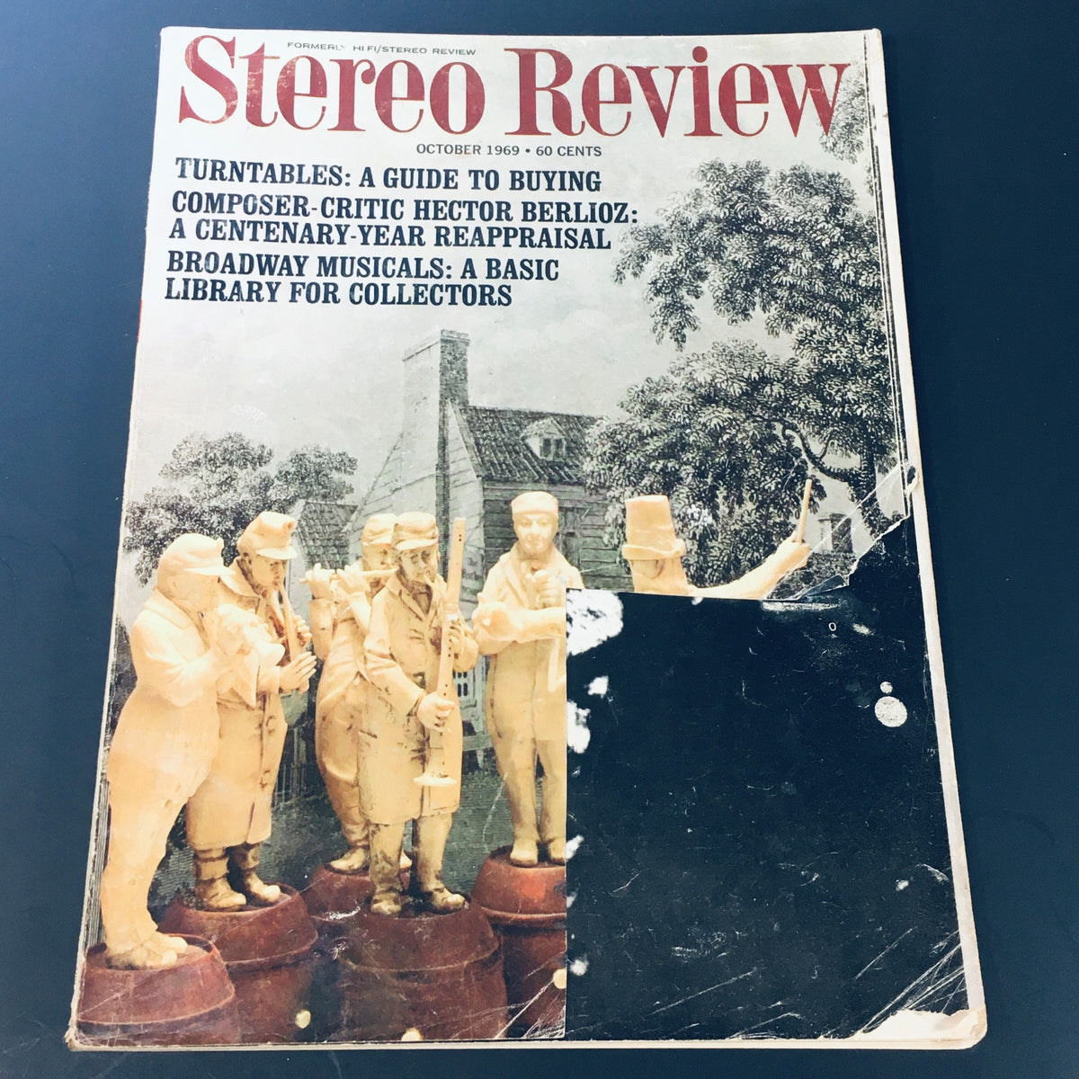 VTG Stereo Review Magazine October 1969 featuring composer-critic Hector Berlioz on the cover, depicting a vintage theme of music and criticism.