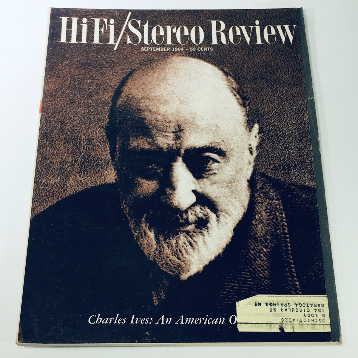 Cover of the VTG HiFi Stereo Review Magazine from September 1964 featuring American composer Charles Ives. The cover illustrates Ives' portrait with text overlay stating 'Charles Ives: An American Original'.