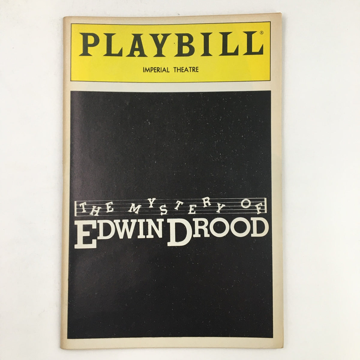 1986 Playbill for The Mystery of Edwin Drood showcasing the cover design from the Imperial Theatre production.