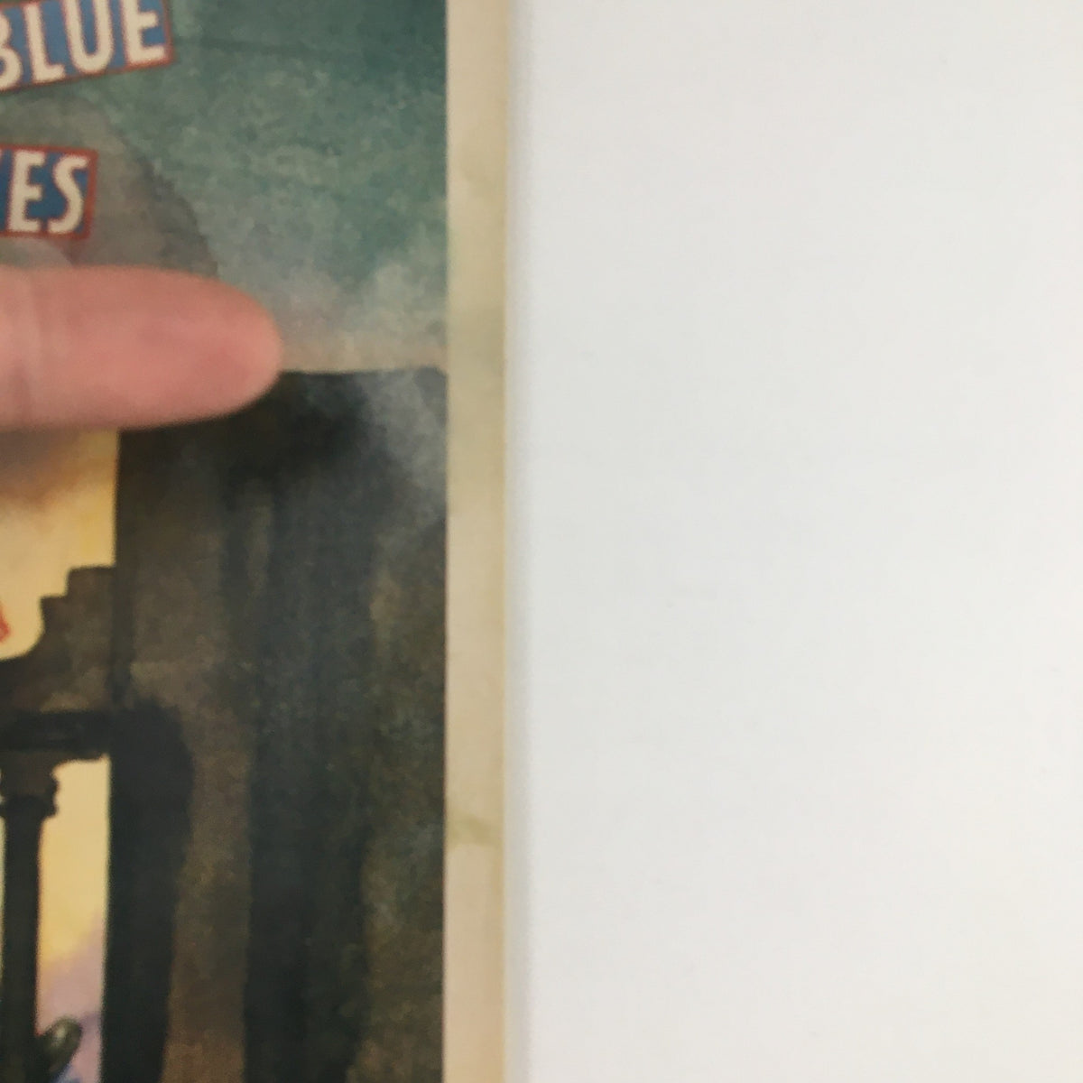 Close-up of the 1986 Playbill Lincoln Center Theater The House of Blue Leaves by John Guare, showcasing detailed graphics and the title prominently.