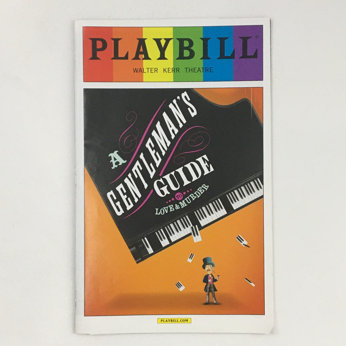 2015 Playbill for A Gentleman's Guide to Love & Murder at the Walter Kerr Theatre featuring a colorful cover design.