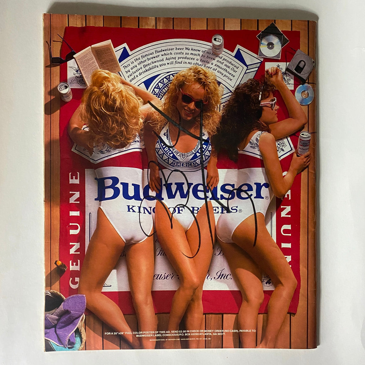 Back cover of VTG Spin Magazine March 1989 featuring a Budweiser advertisement, representing the advertising style of the late 80s era.