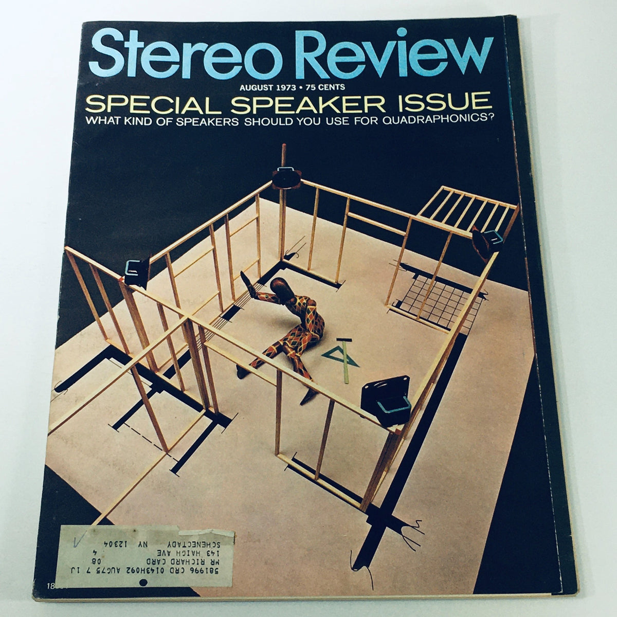 Cover of Vintage Stereo Review Magazine August 1973 featuring a special speaker issue about selecting speakers for quadraphonics.