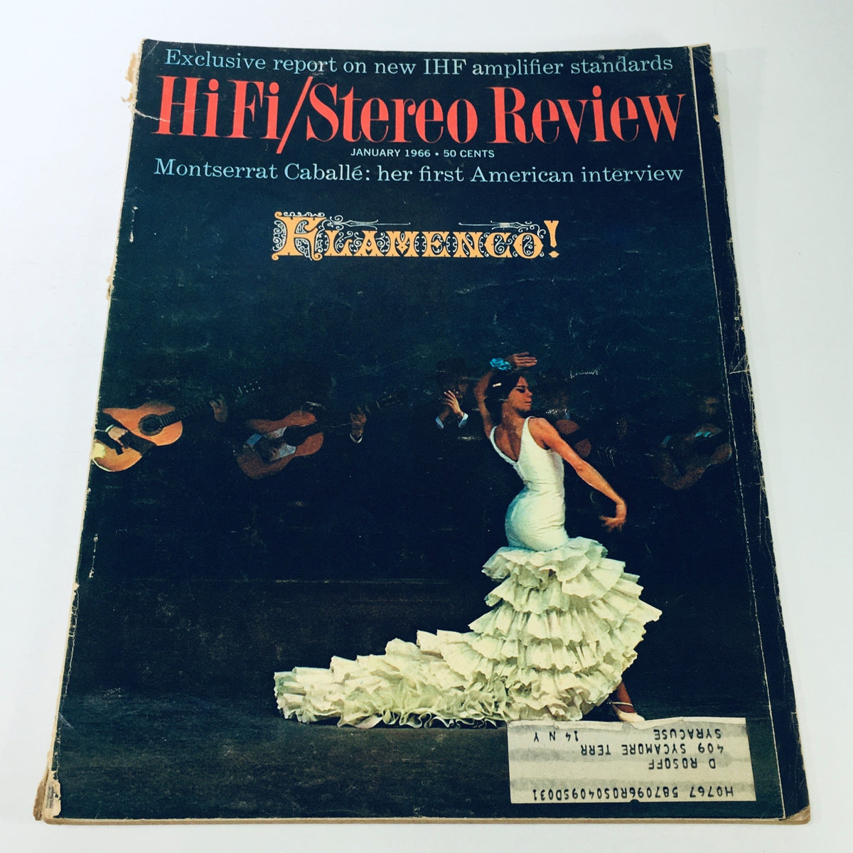 Cover of VTG HiFi Stereo Review Magazine January 1966 featuring Montserrat Caballe in an exclusive interview.