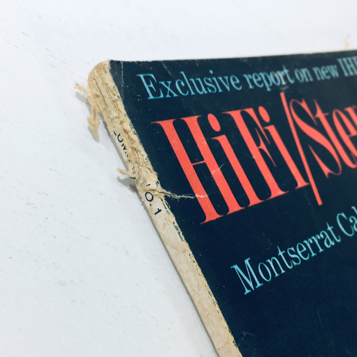 Top view of VTG HiFi Stereo Review Magazine January 1966, highlighting wear on magazine edges and the iconic title.