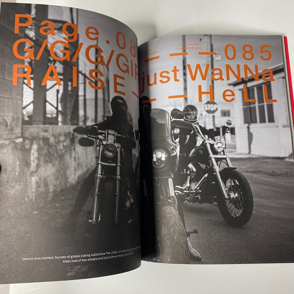 Easyriders Magazine 2020 No. 1 Norman Reedus Cover No Label VG - An interior page showcasing two motorcyclists riding, highlighting the theme of women's empowerment in motorcycle culture.