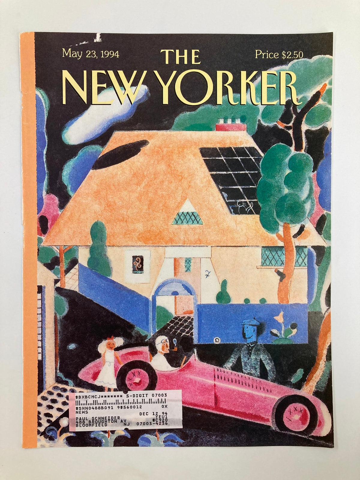 Image of The New Yorker cover from May 23, 1994, displaying the illustrated scene 'A Spin in the Country' by Ever Muelen, highlighting its charming depiction of a countryside setting.