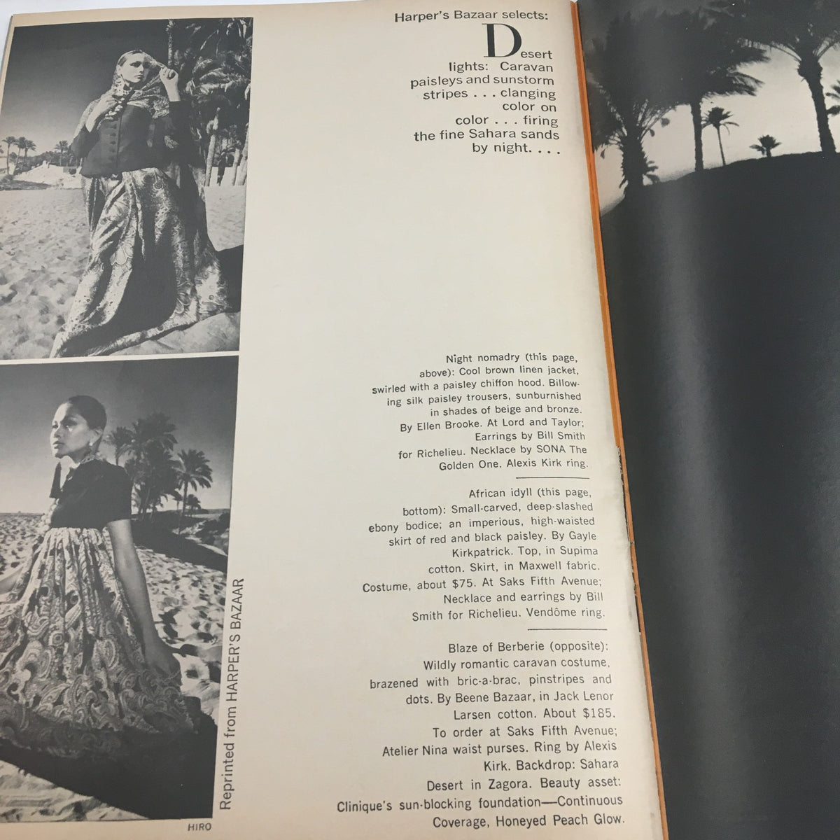 Fashion editorial from Harper's Bazaar featuring a model in a stylish ensemble, illustrating the design influences of the 1960s, included in the context of the 1969 Metropolitan Opera Lincoln Center for the Performing Arts, Inc. Festival.