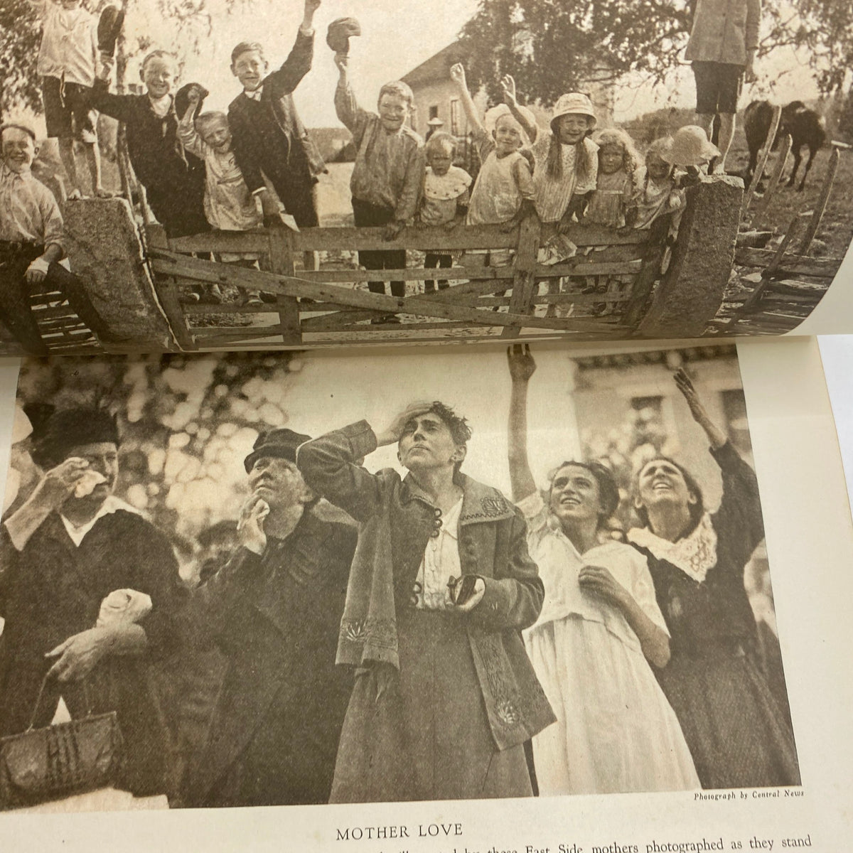 VTG National Geographic Magazine October 1920 showcasing a historical photograph of children cheerfully waving at the camera, capturing a moment of joy and community.