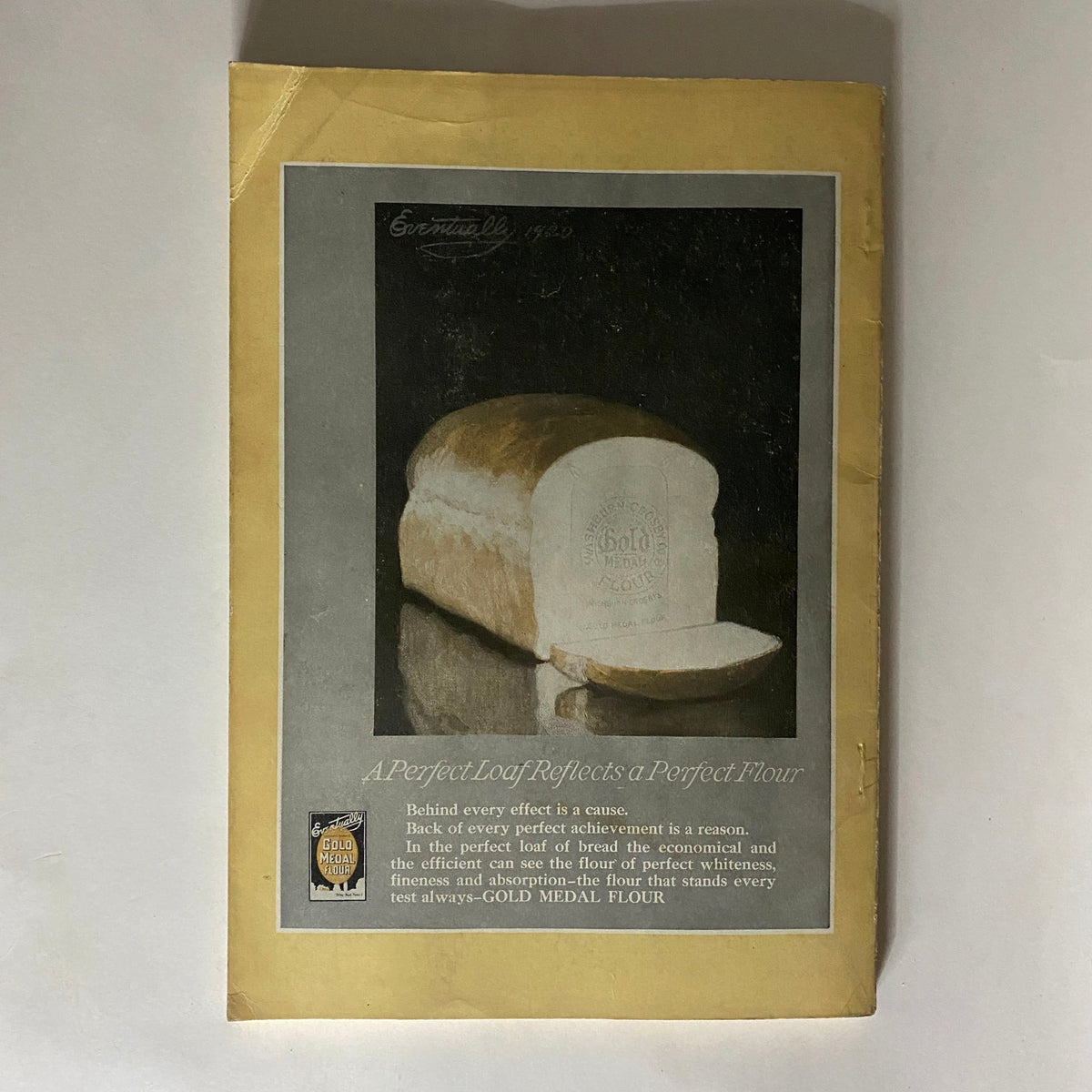 VTG National Geographic Magazine October 1920 displaying an vintage advertisement for Gold Medal Flour, featuring an appealing image of a sliced loaf of bread, highlighting the quality of the flour.