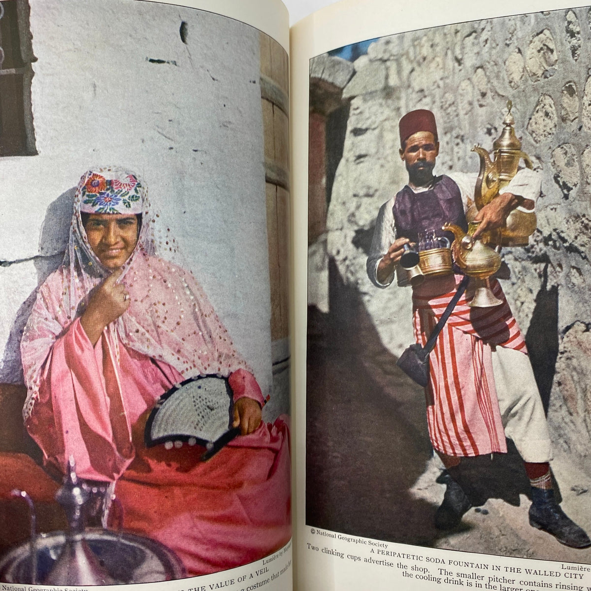 National Geographic Magazine December 1927 illustration depicting traditional attire and customs in Jerusalem, highlighting cultural photography from the past.