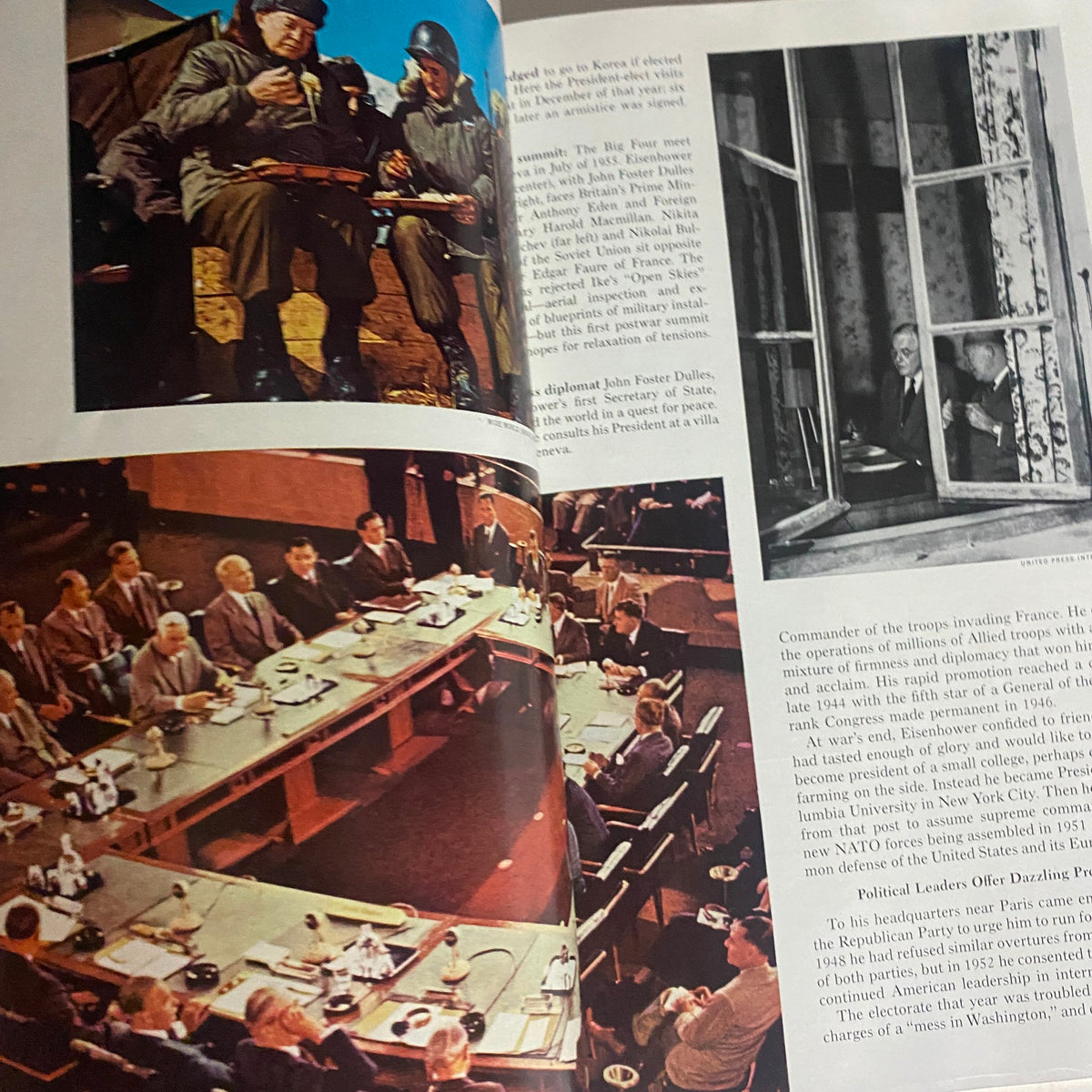 Inside view of National Geographic Magazine January 1966, featuring historical photographs and articles including discussions of significant global events.