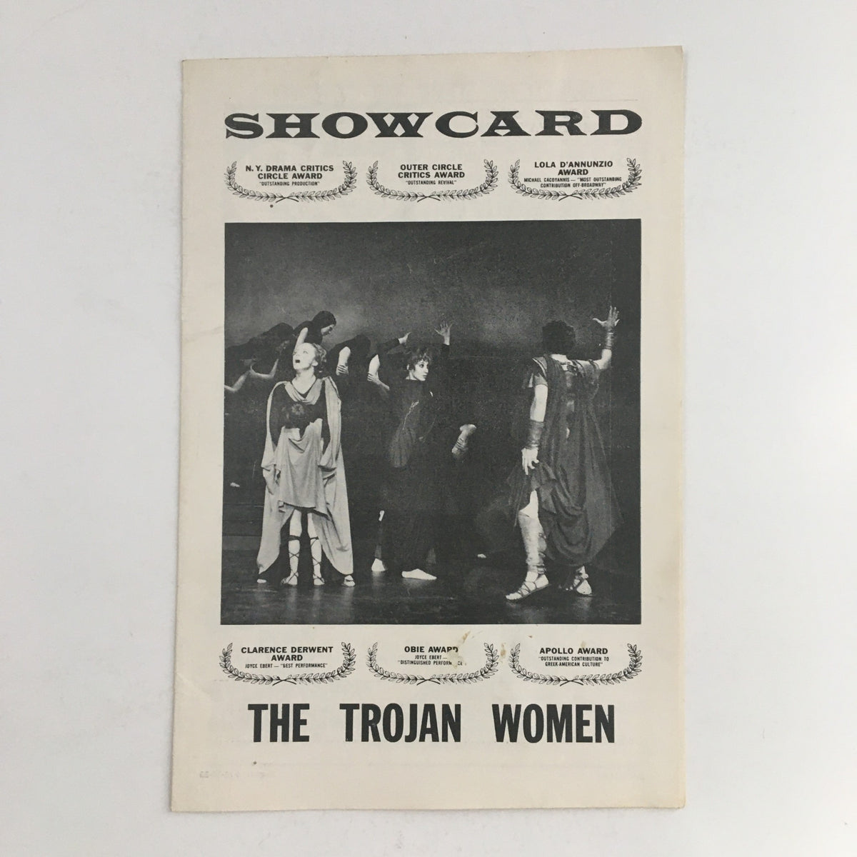 1964 Showcard for 'The Trojan Women' directed by M. Cacoyannis featuring cast and production credits.