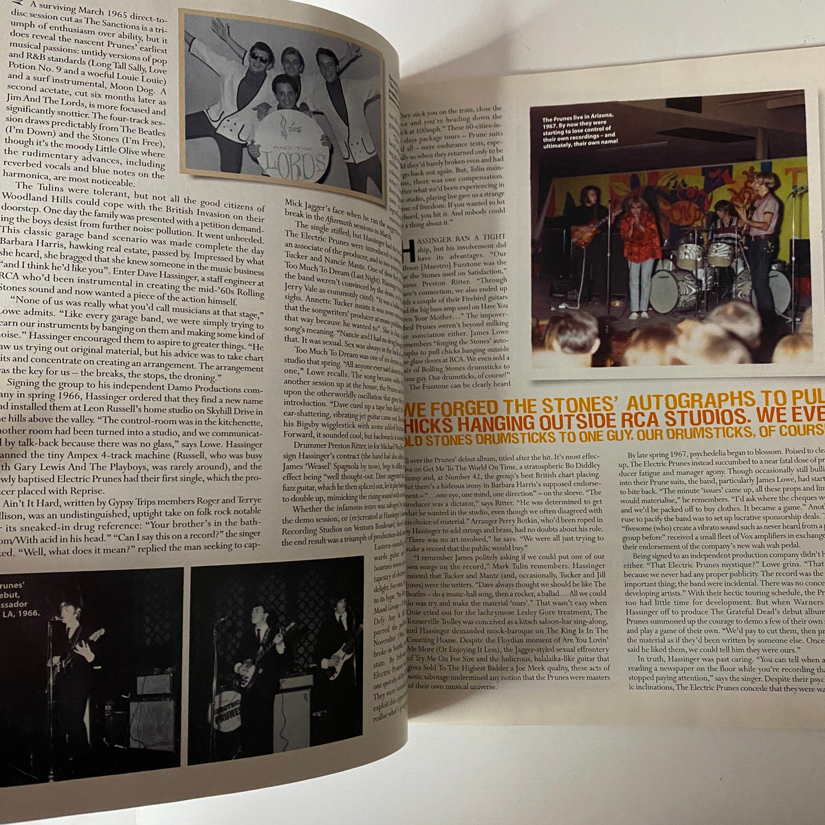 Mojo Music Magazine June 2003 spread featuring content about music history, including a photograph related to Rolling Stones autographs.