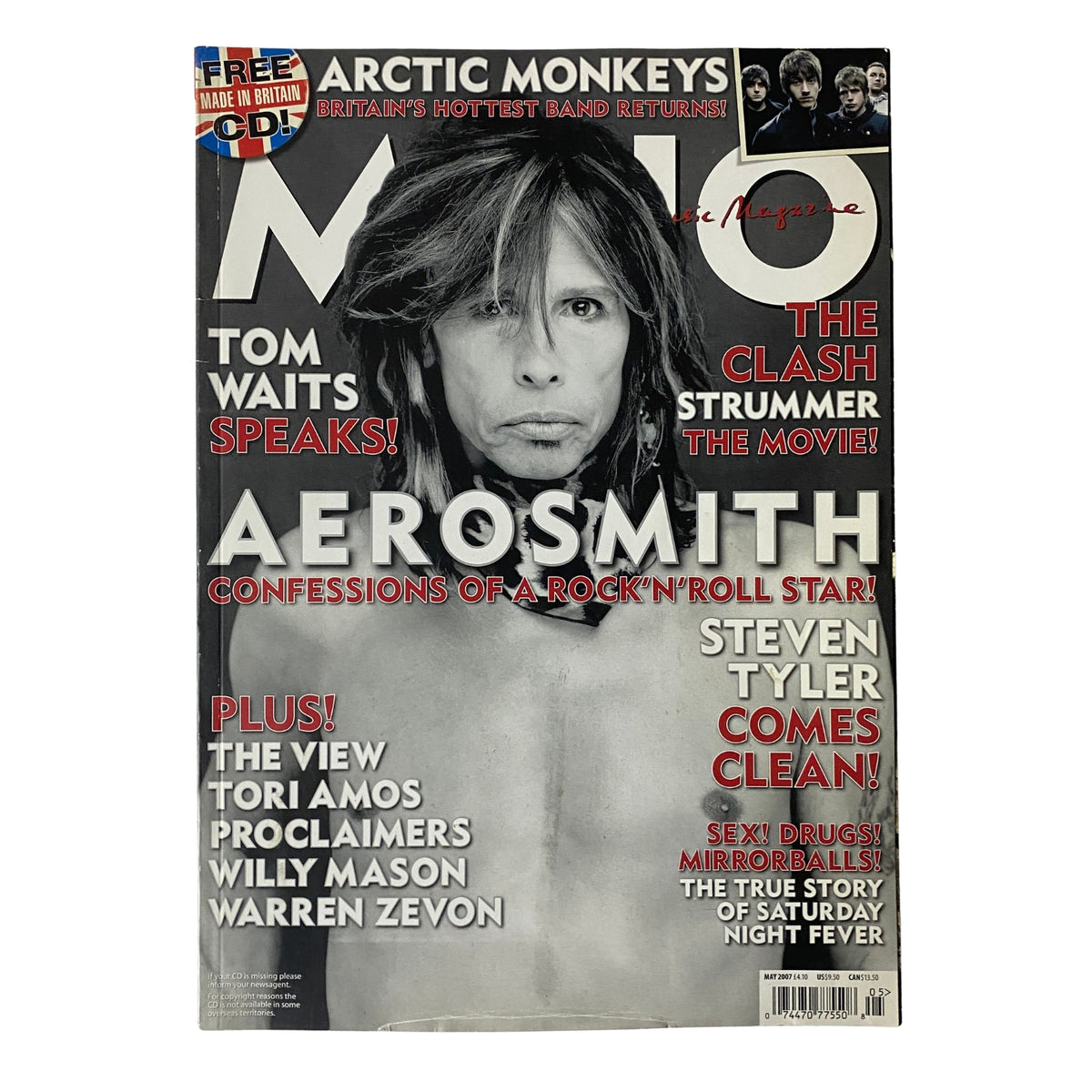 Mojo Music Magazine May 2007 featuring Steven Tyler of Aerosmith on the cover, highlighting rock legends and music reviews.