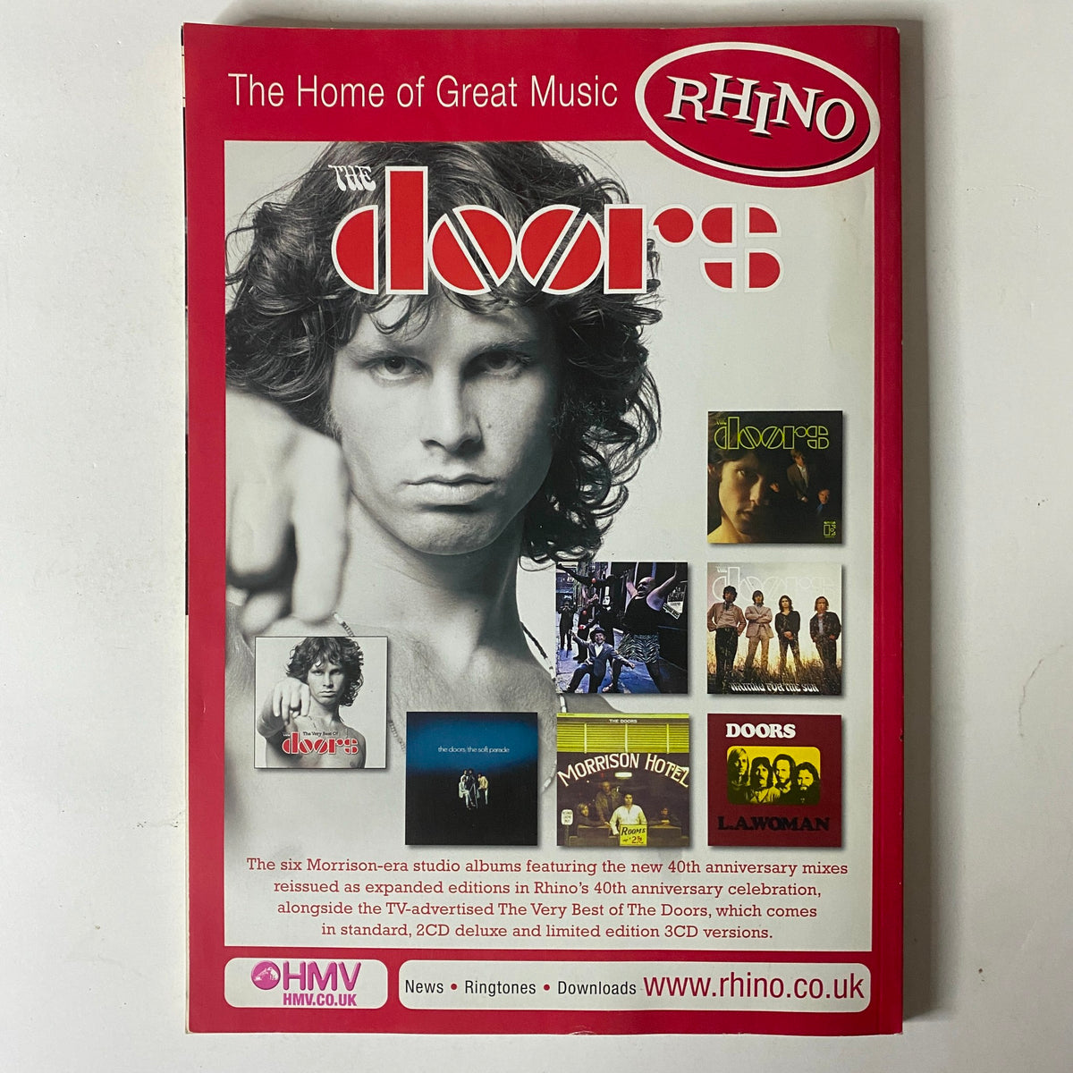 Mojo Music Magazine May 2007 featuring The Doors promotional content with iconic imagery and album covers highlighted.
